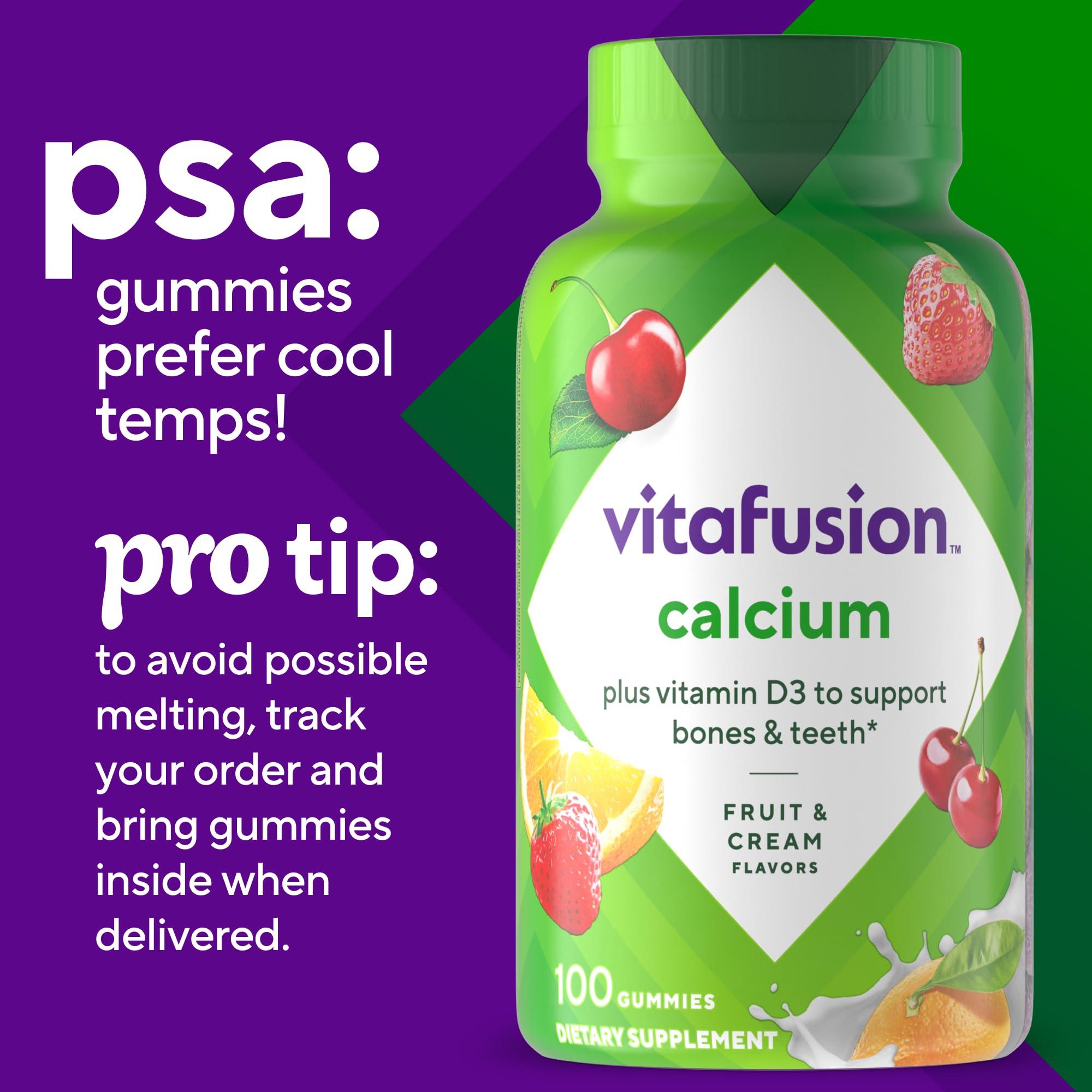 vitafusion Chewable Calcium Gummy Vitamins for Bone and Teeth Support, Fruit and Cream Flavored, America’s Number 1 Gummy Vitamin Brand, 50 Day Supply, 100 Count - Image 10