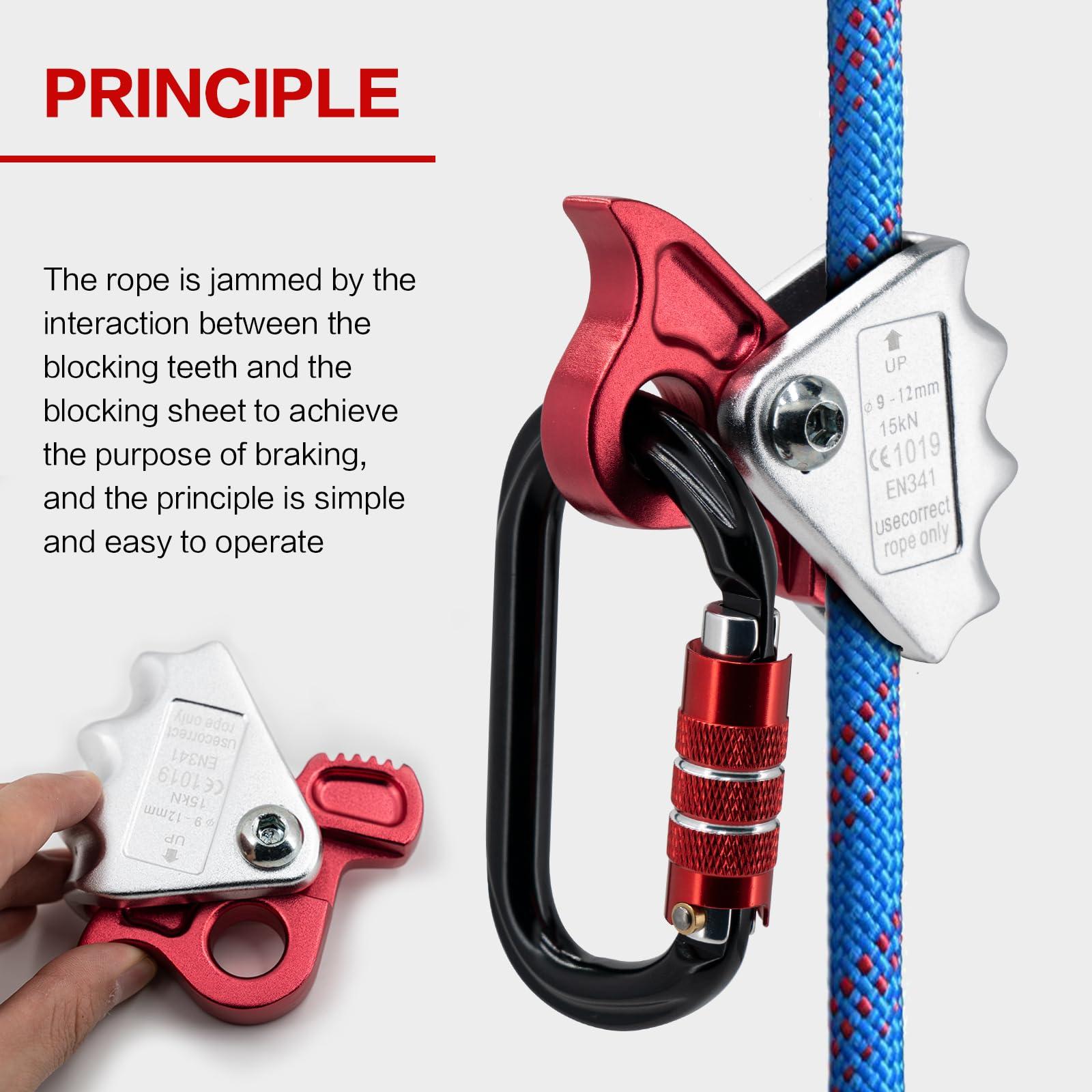 Rope Grab with 15KN Quick Lock Rock Climbing Fall Protection Outward Bound Training Protection Fire Rescue Power Engineering Riser - Image 5