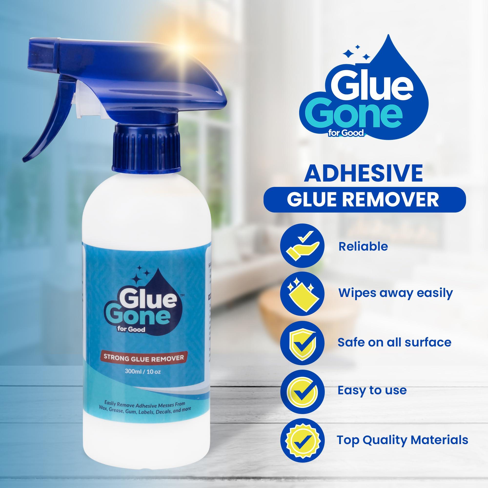 Glue Gone 10 oz Adhesive Remover - Versatile, Gentle Solution for Stubborn Residue Like Wax, Grease, Gum, Labels, Decals, and More - Works on Wood, Plastic, Glass, Metal, and Other Surfaces - Image 2