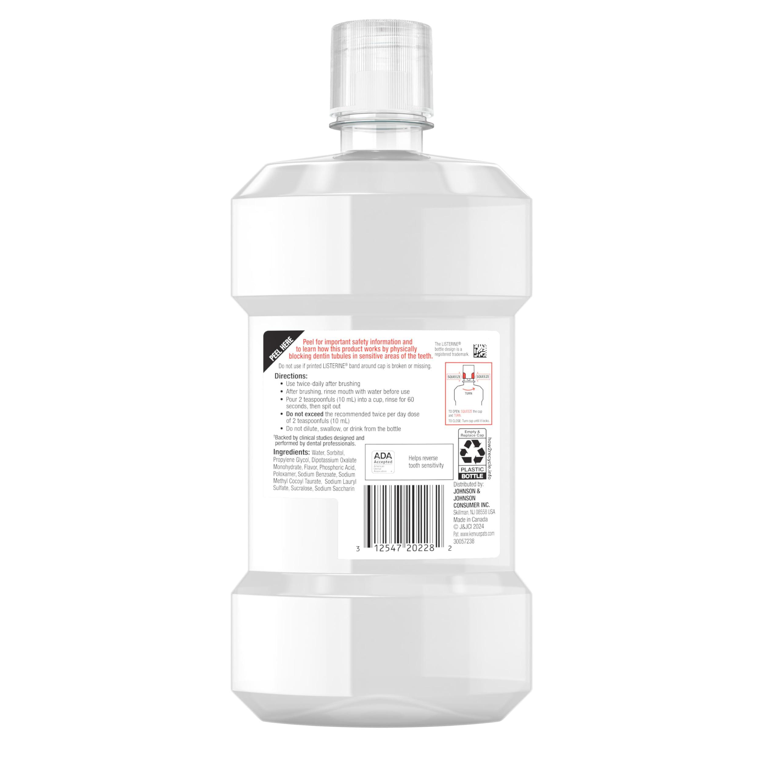 Listerine Clinical Solutions Sensitive Teeth Alcohol Free Mouthwash, Fresh Breath Dental Mouthwash Provides Protection & Relief from Tooth Sensitivity Pain, Daily Fresh Mint Oral Rinse, 500 mL - Image 8
