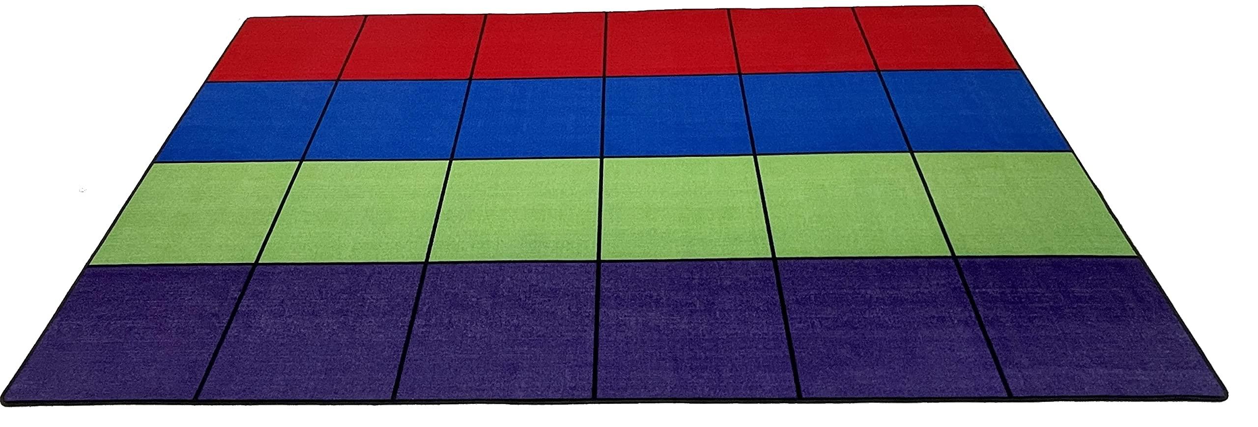 KidCarpet.com Blocks Seating Classroom Rug Multi with 24 Squares, 7'6" x 12' Rectangle - Image 7