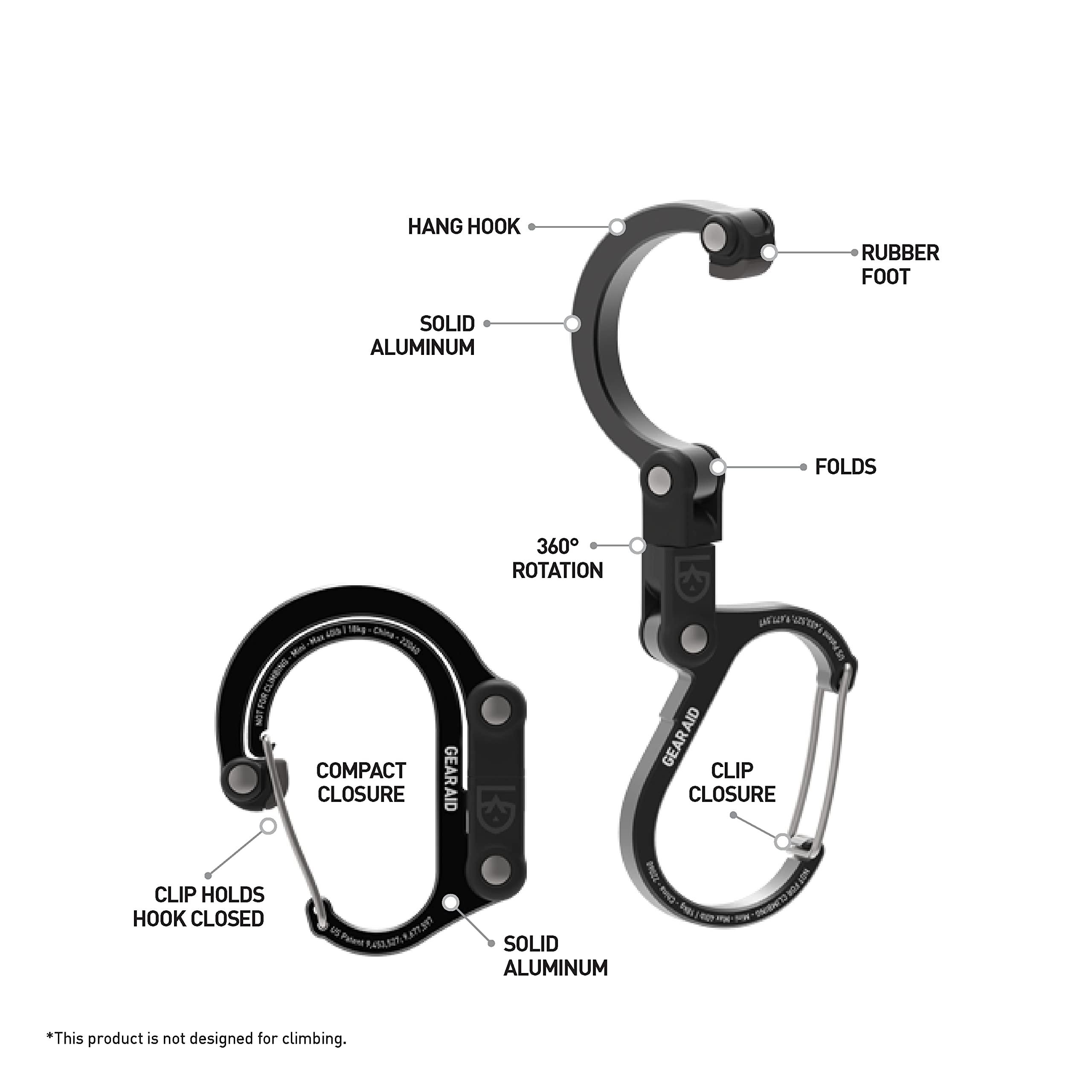 GEAR AID HEROCLIP Carabiner Gear Clip and Hook (Mini) for Travel - Image 5
