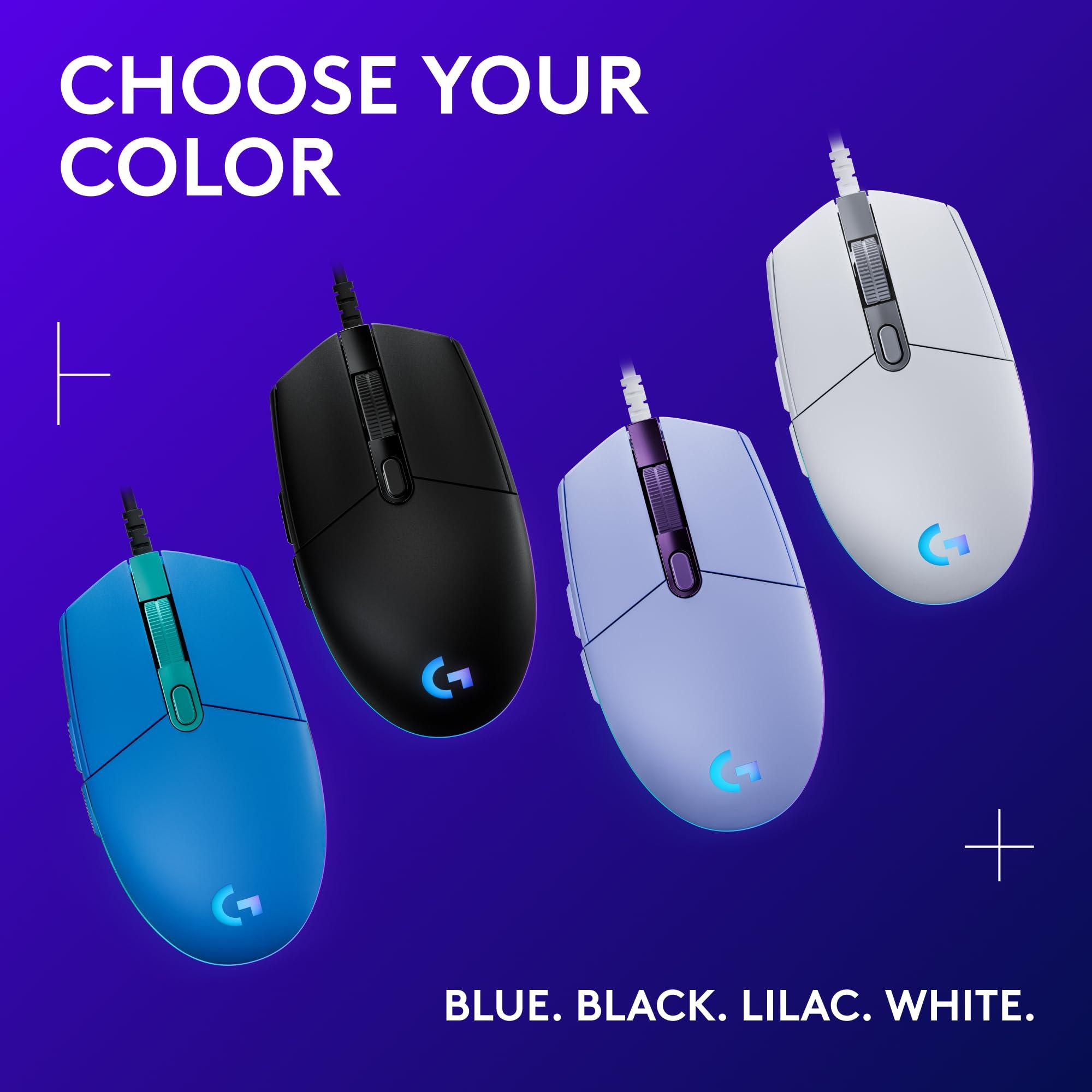 Logitech G203 Wired Gaming Mouse, 8,000 DPI, Rainbow Optical Effect LIGHTSYNC RGB, 6 Programmable Buttons, On-Board Memory, Screen Mapping, PC/Mac Computer and Laptop Compatible - Black - Image 8