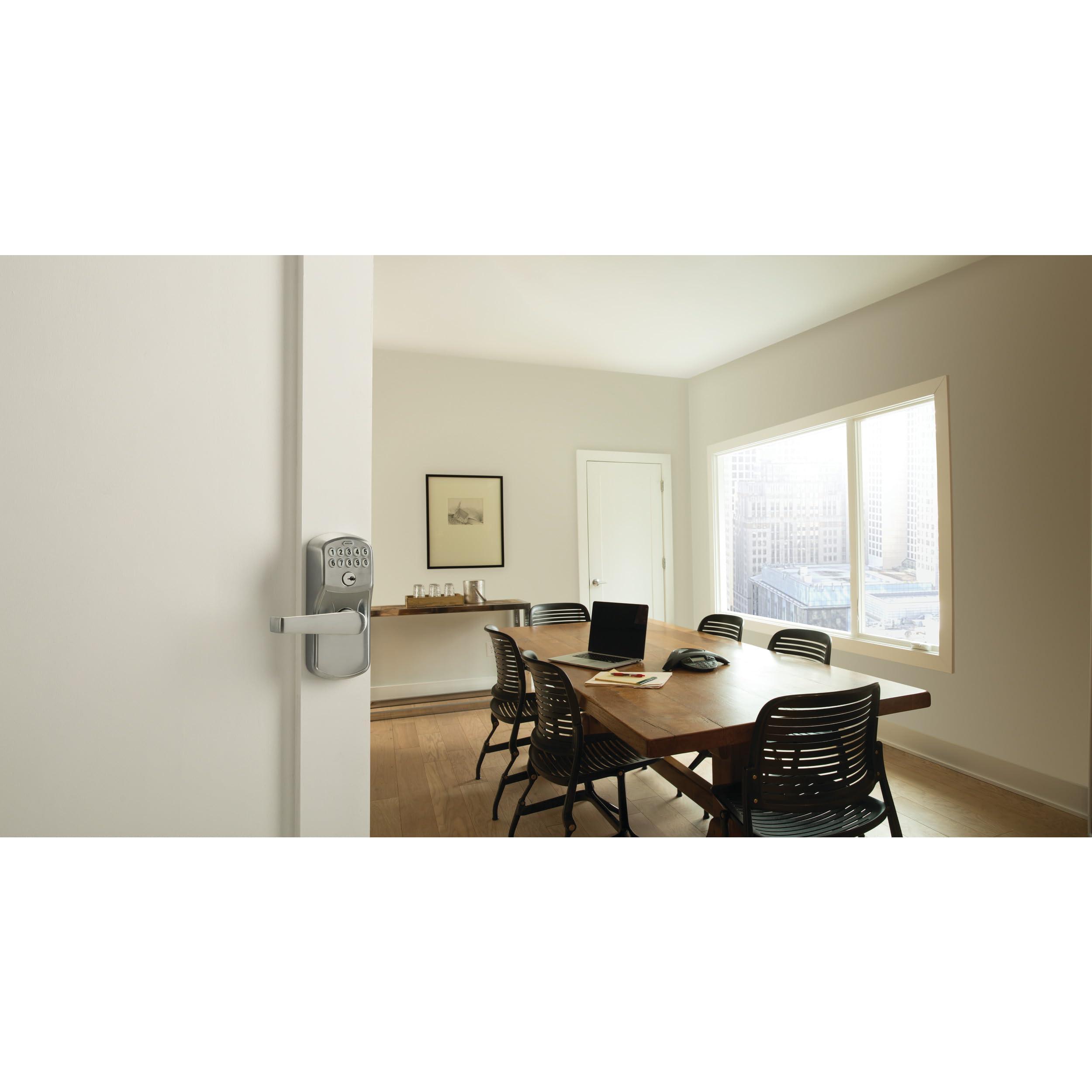 SCHLAGE Brushed Chrome FE595CS V PLY 626 ELA Plymouth Light Commercial Electronic Keypad Lock with Elan Lever(Satin Chrome) - Image 2