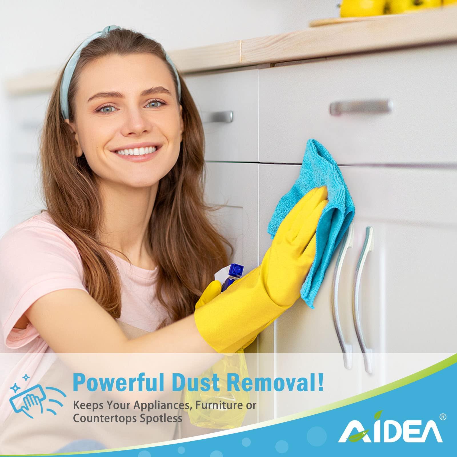 AIDEA Microfiber Cleaning Cloth-100PK, Soft Microfiber Towels for Cars, Absorbent Cleaning Rags, Lint-Free Streak-Free Wash Cloths for House, Kitchen, Window(12in.x12in) - Image 4