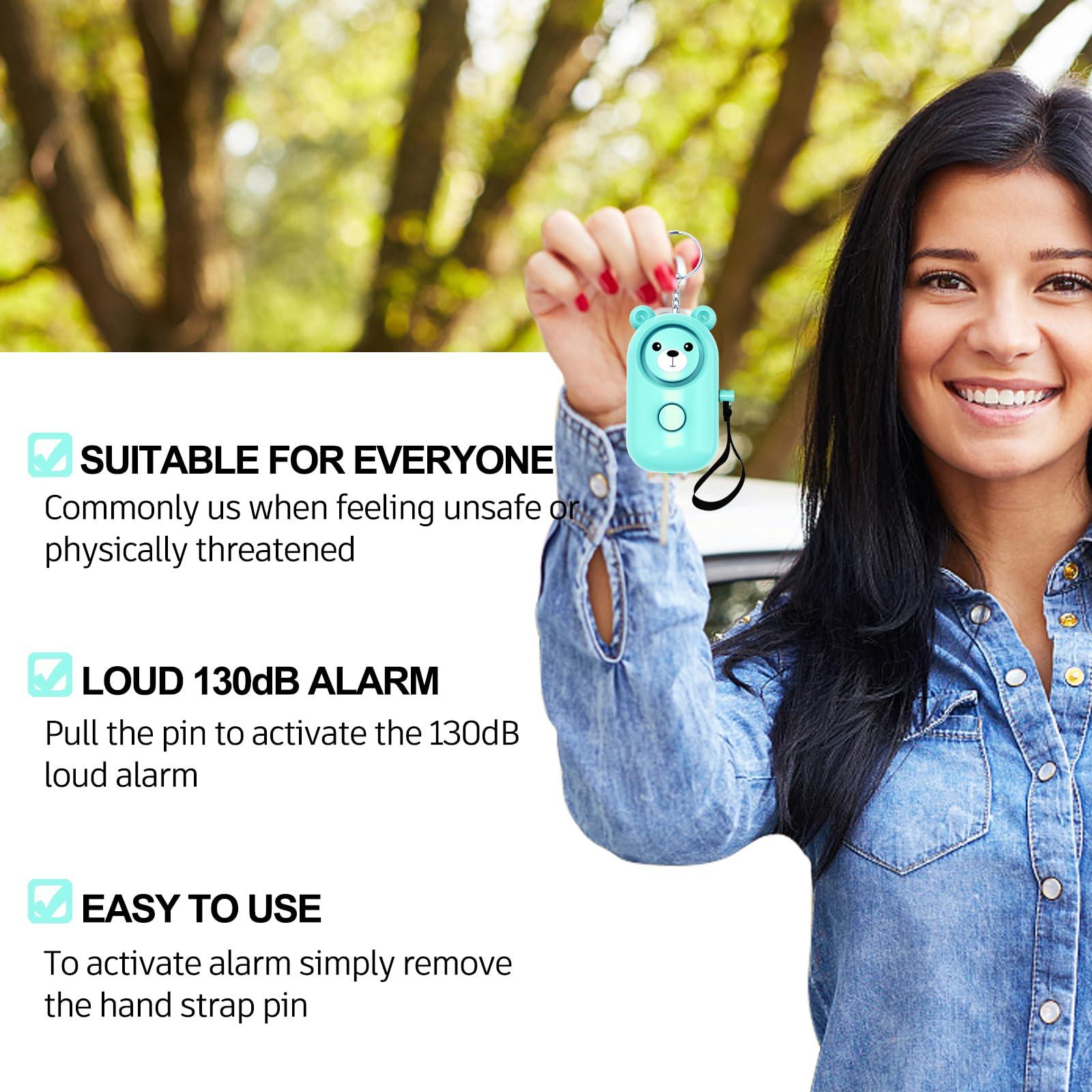 Personal Alarm Keychain - 130dB Safety Self Defense for Women Girl Kids Elderly, Multi-Function with LED Light, Cute Portable Security Safe Sound Siren (Cyan) - Image 6