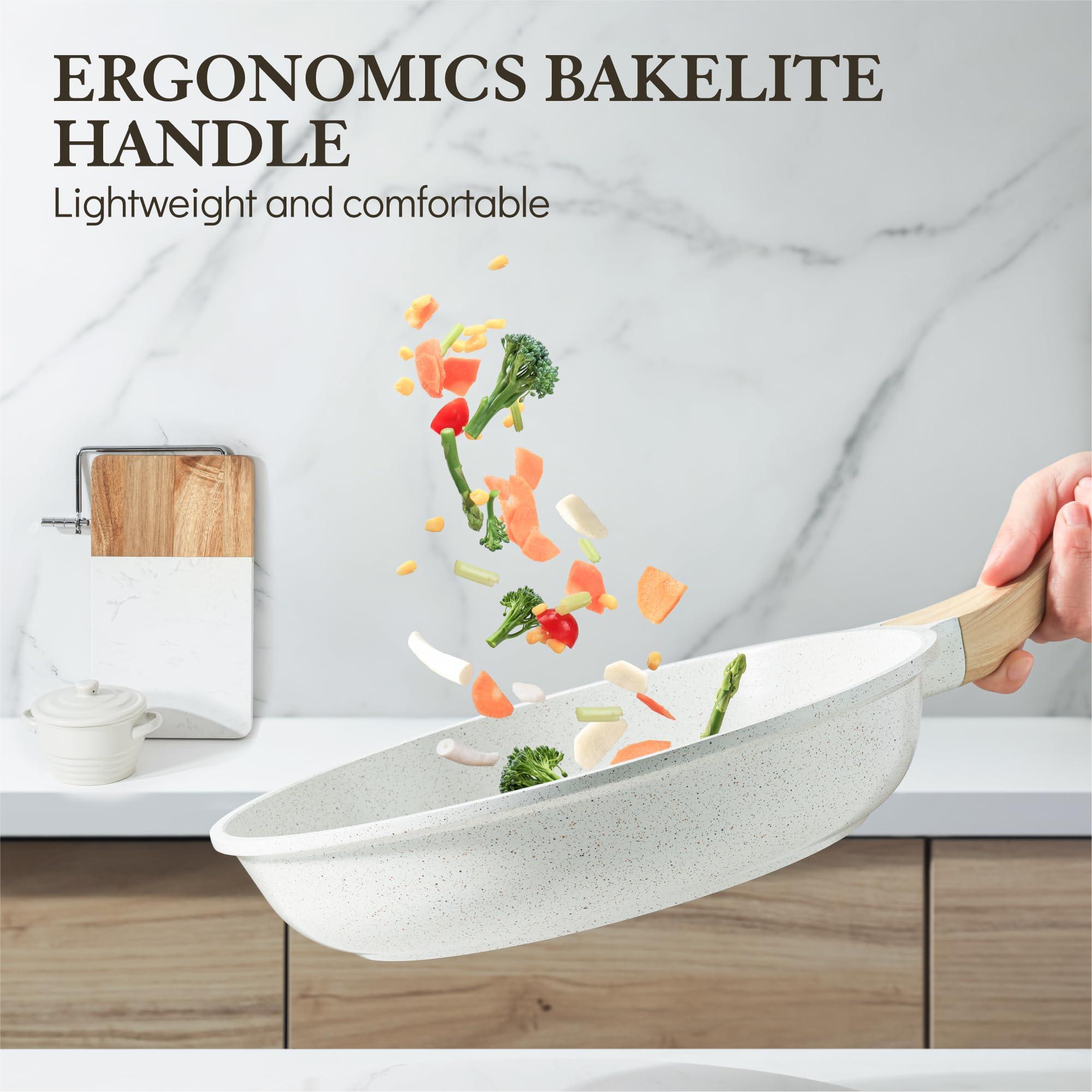 SENSARTE Nonstick Ceramic Frying Pan Skillet, 9.5 Inch Omelet Pan, Healthy Non Toxic Chef Pan, Induction Compatible Egg Pan with Heat Resistant Handle, PFAS-Free - Image 5