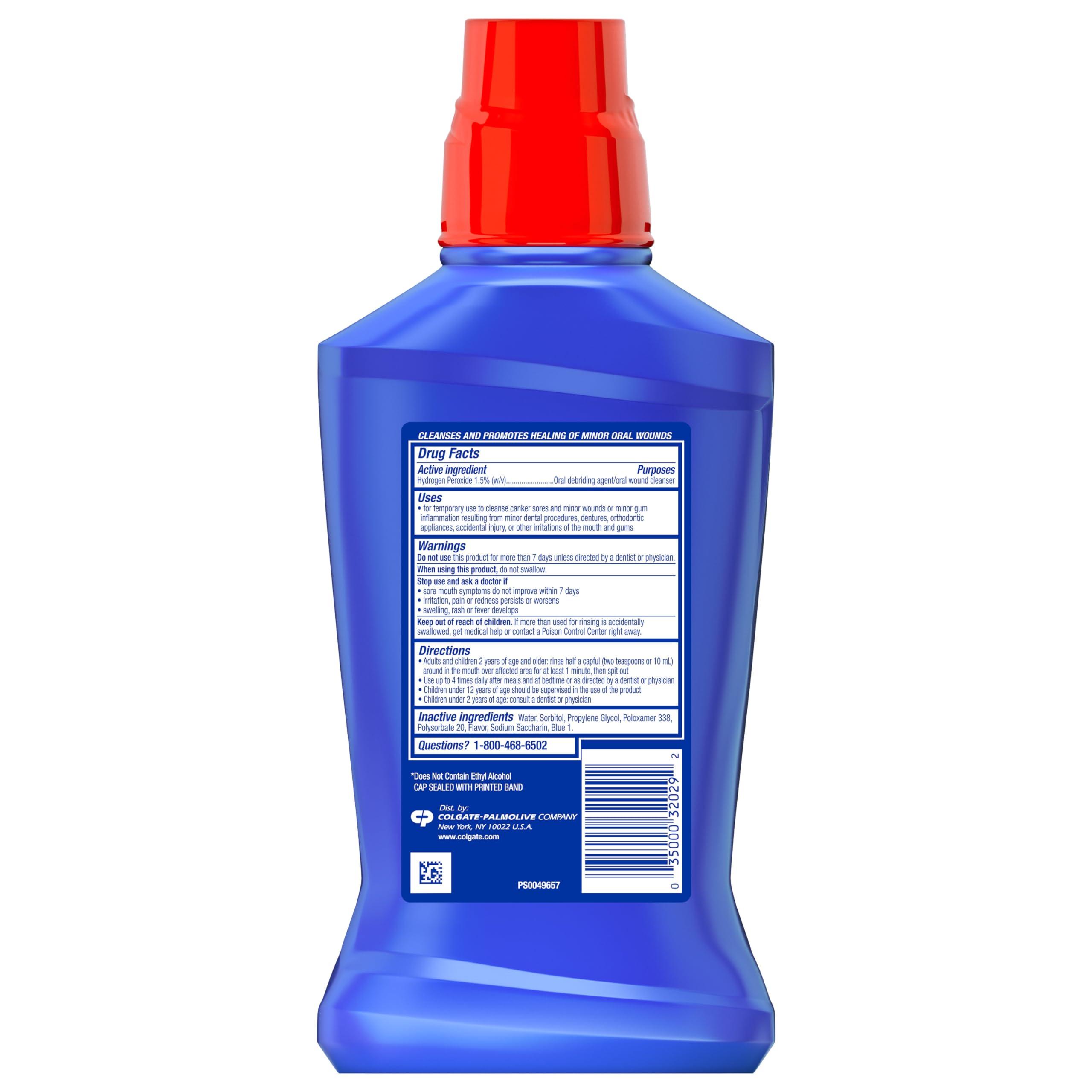 Colgate Peroxyl Antiseptic Mouthwash and Mouth Sore Rinse, 1.5% Hydrogen Peroxide, Mild Mint - 500ml, 16.9 Fluid Ounces - Image 2