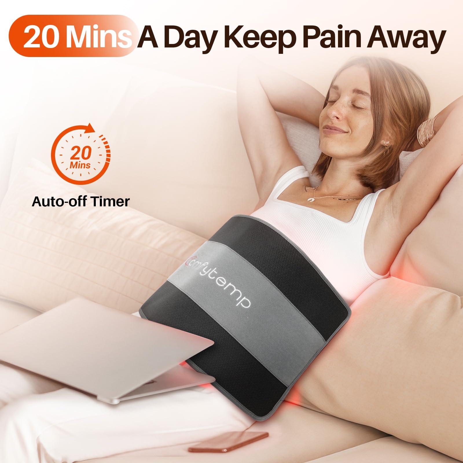 Comfytemp 24’’ x 12’’ Large Red Light Therapy Pad for Body, FSA HSA Eligible Near Infrared Light Therapy Wrap, Light Therapy Pad for Back Shoulder Joint Muscle Pain Relief, Father's Day Gifts, 32W - Image 6