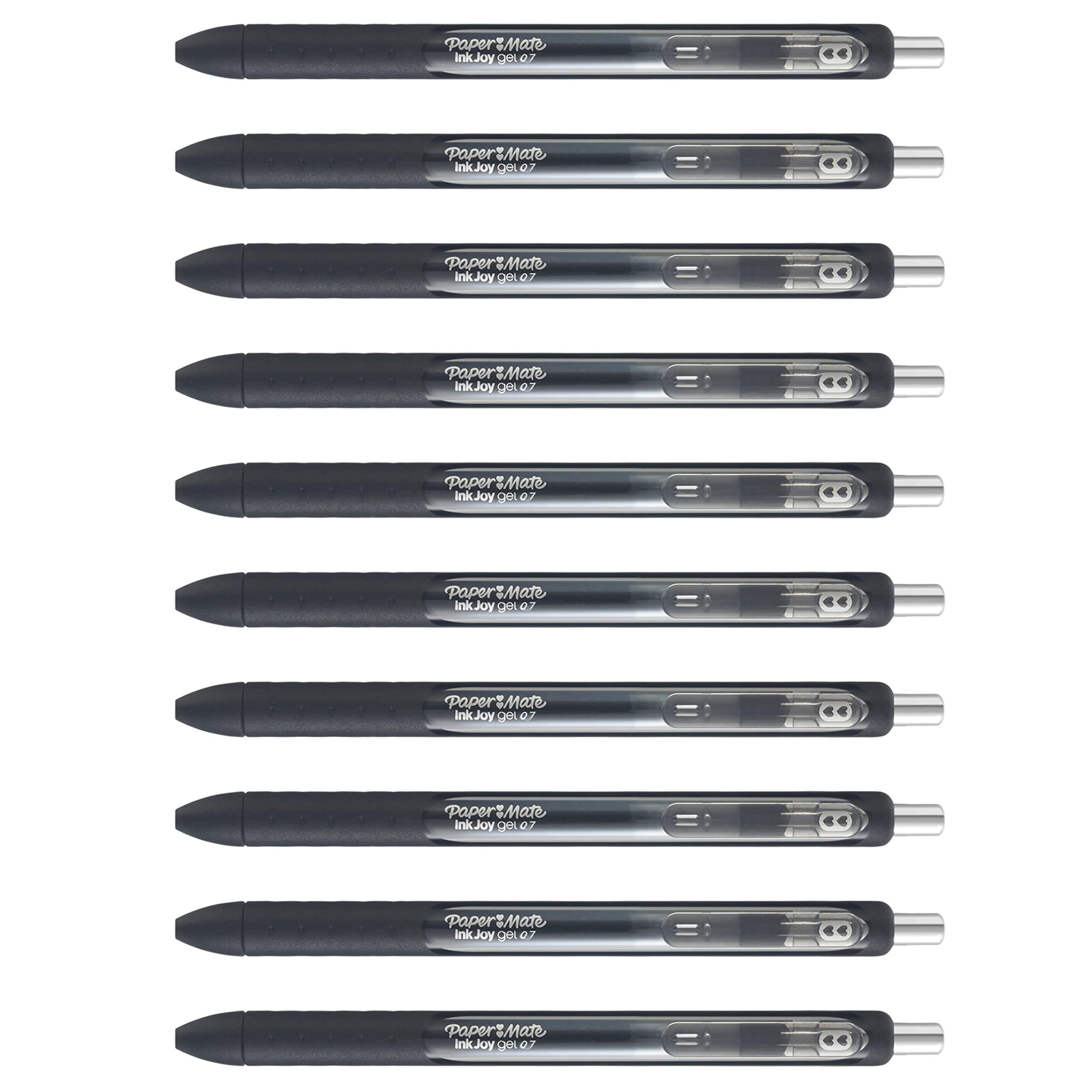Paper Mate InkJoy Black Gel Pens Medium Point (0.7 mm) Comfort Grip 10 Count Fast Dry Ink Ideal for Smooth Writing - Image 7