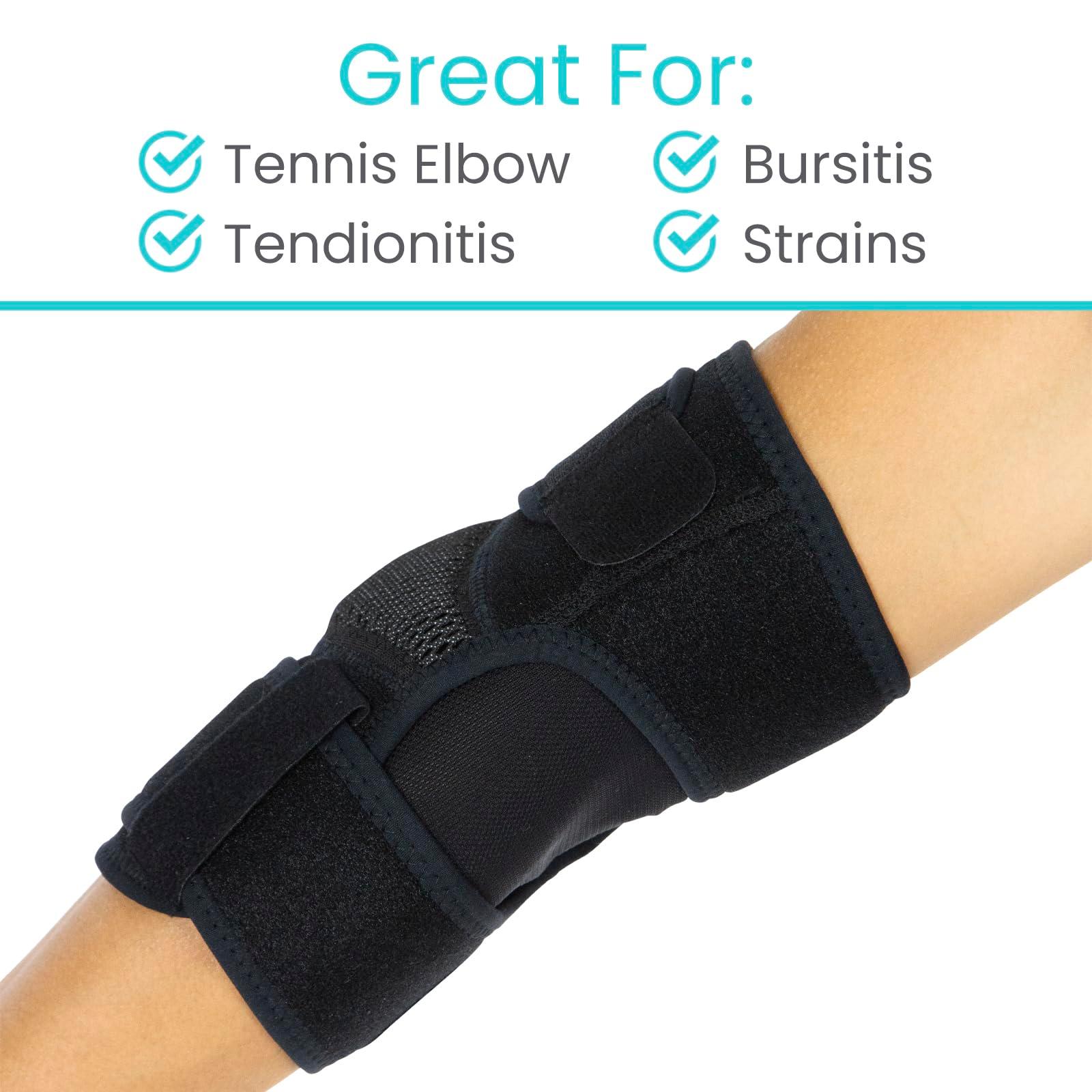 Vive Elbow Brace - Tennis Compression Sleeve - Wrap for Golfers, Bursitis, Left or Right Arm - Tendonitis Support Strap for Golf, Men and Women - Epicondylitis and Sports Recovery - Image 8