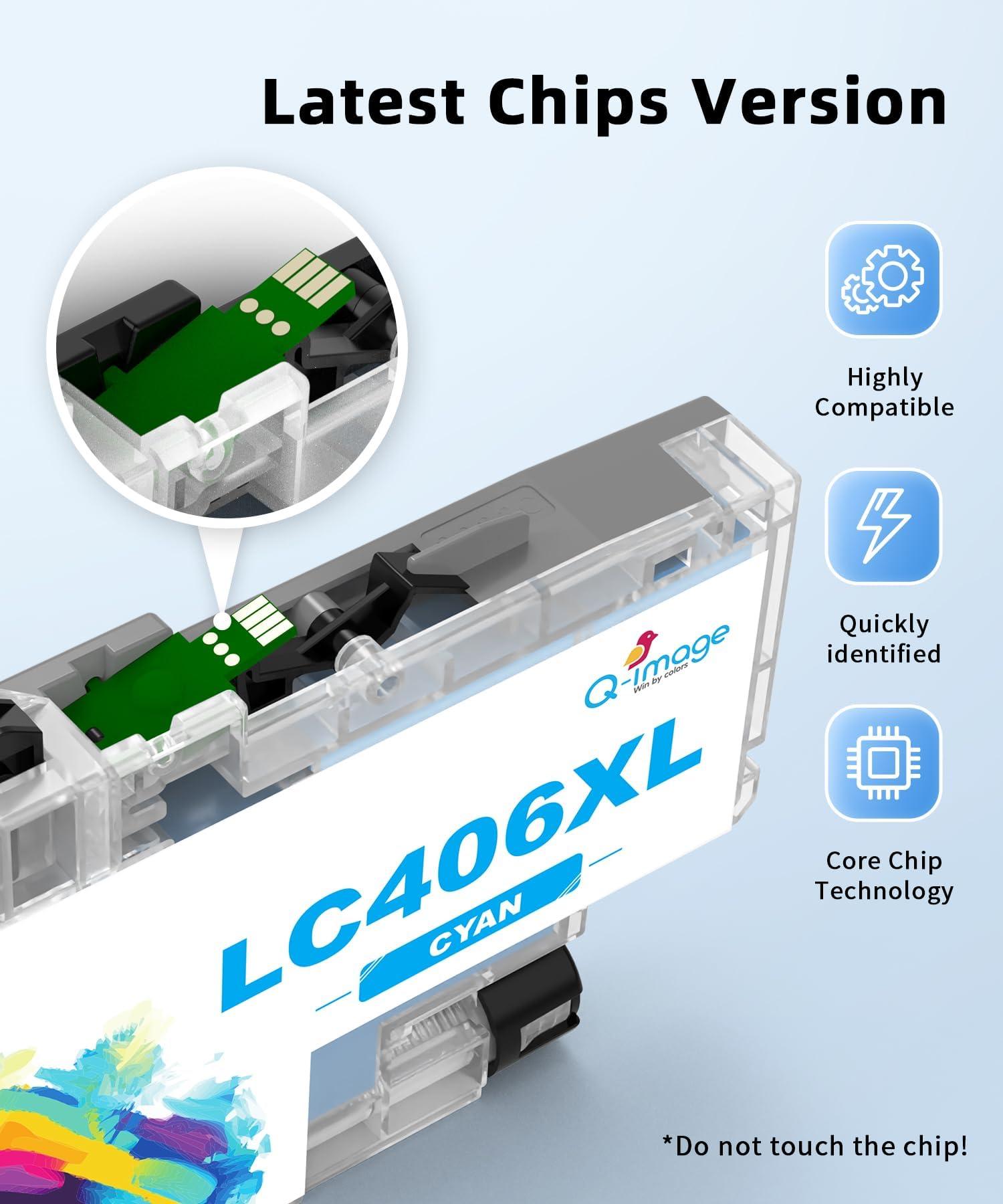 LC406XL Ink Cartridges Replacement for Brother LC406 XL High Yield Inks Work for MFC-j4335DW, MFC-j4535DW, MFC-j5855DW, MFC-j6555DW, MFC-j5955DW (BK C M Y, 4 Pack) - Image 4