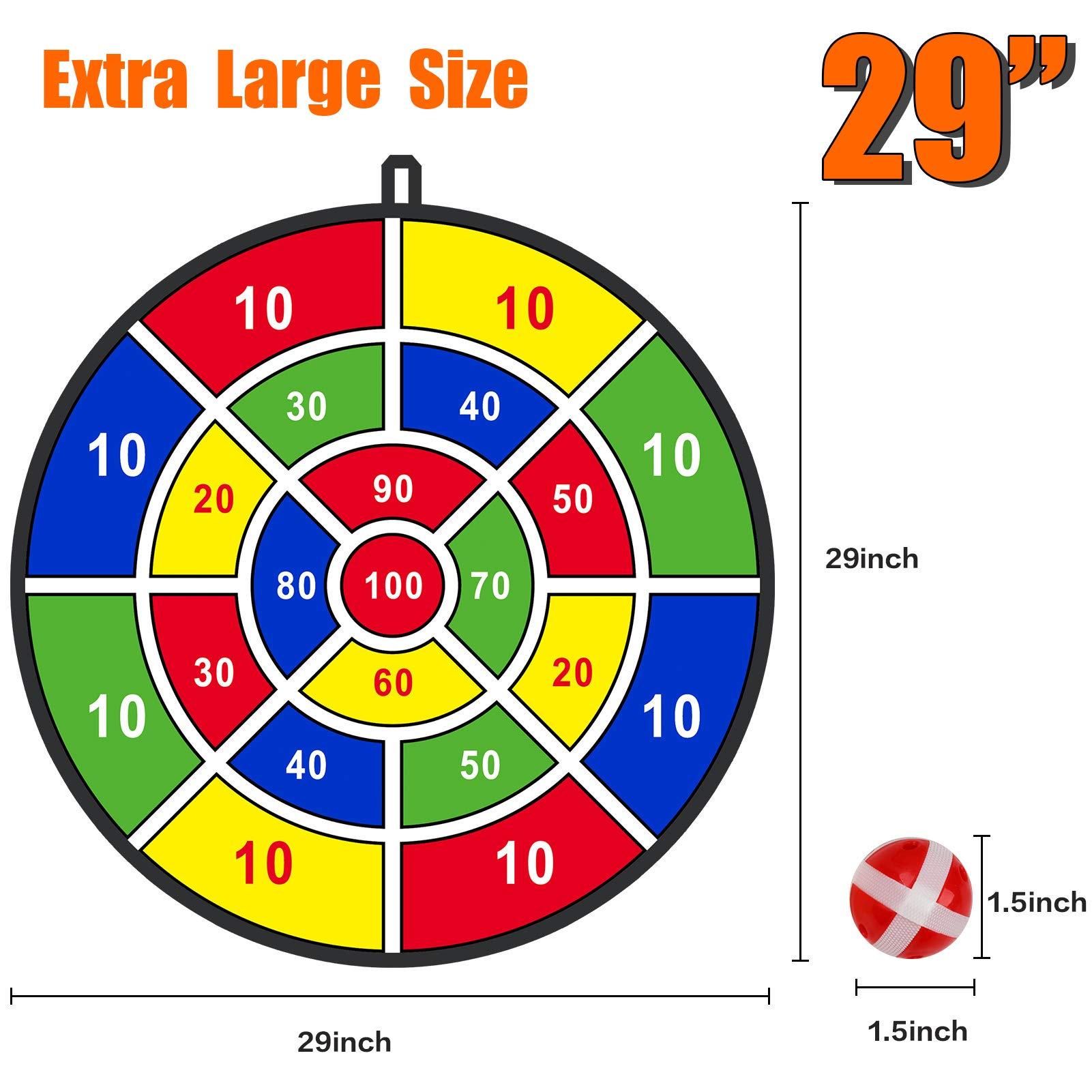 BooTaa 29" Large Dart Board for Kids, Kids Dart Board with Sticky Balls, Boys Toys, Indoor/Sport Outdoor Fun Party Play Game Toys, Birthday Gifts for 3 4 5 6 7 8 9 10 11 12 Year Old Boys Girls - Image 7