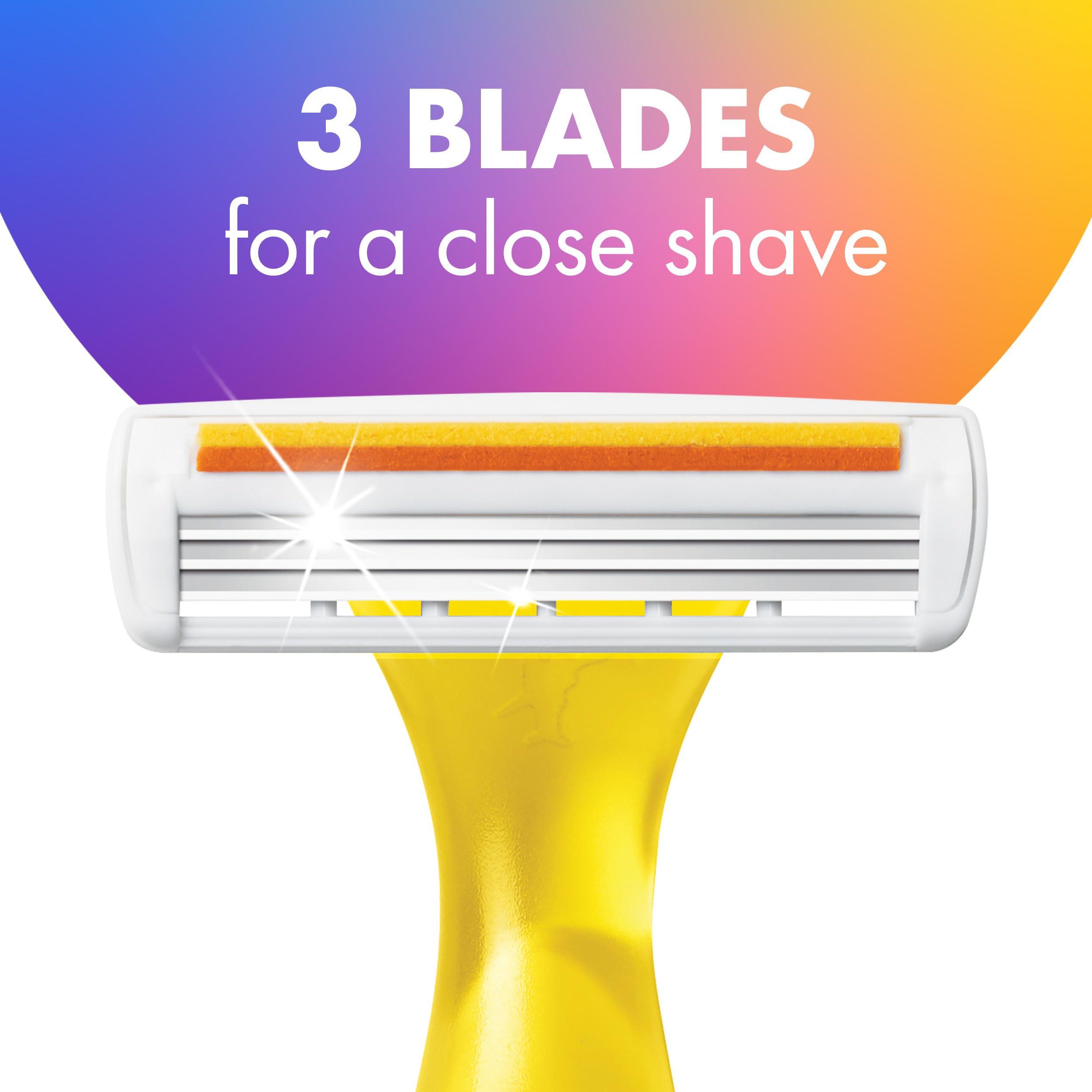 BIC Soleil Smooth Colors Women's Disposable with 3 Blade Razors, Vibrant Handles and Moisture Strip, 14-Pack - Image 4