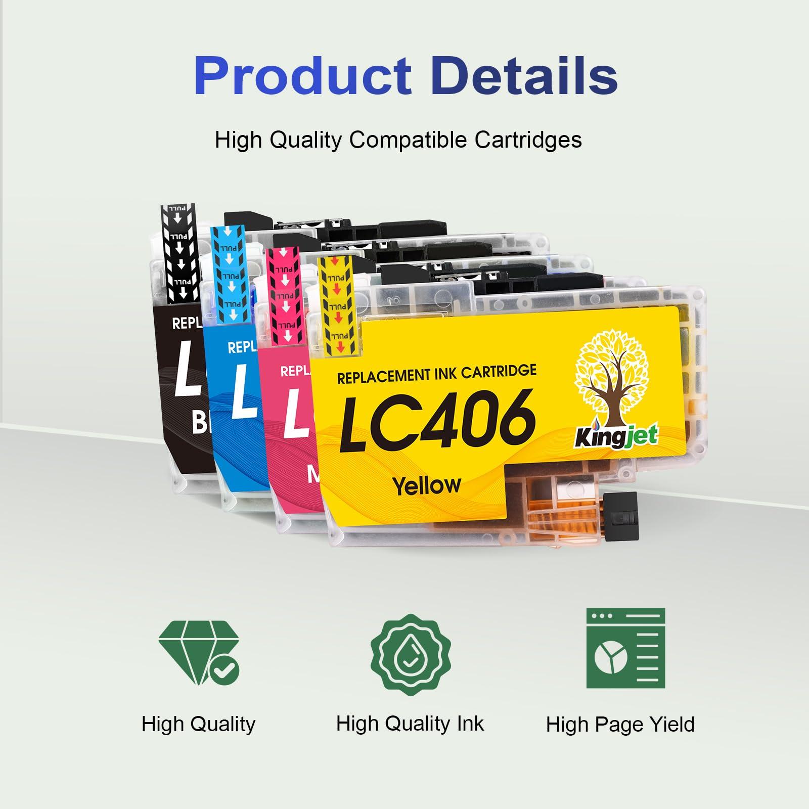 LC406 Ink Cartridges Replacement for Brother LC406 Ink Cartridges LC406XL LC 406 XL Compatible with Brother MFC-J4335DW MFC-J4345DW MFC-J4535DW MFC-J5855DW Printer,4 Pack - Image 5