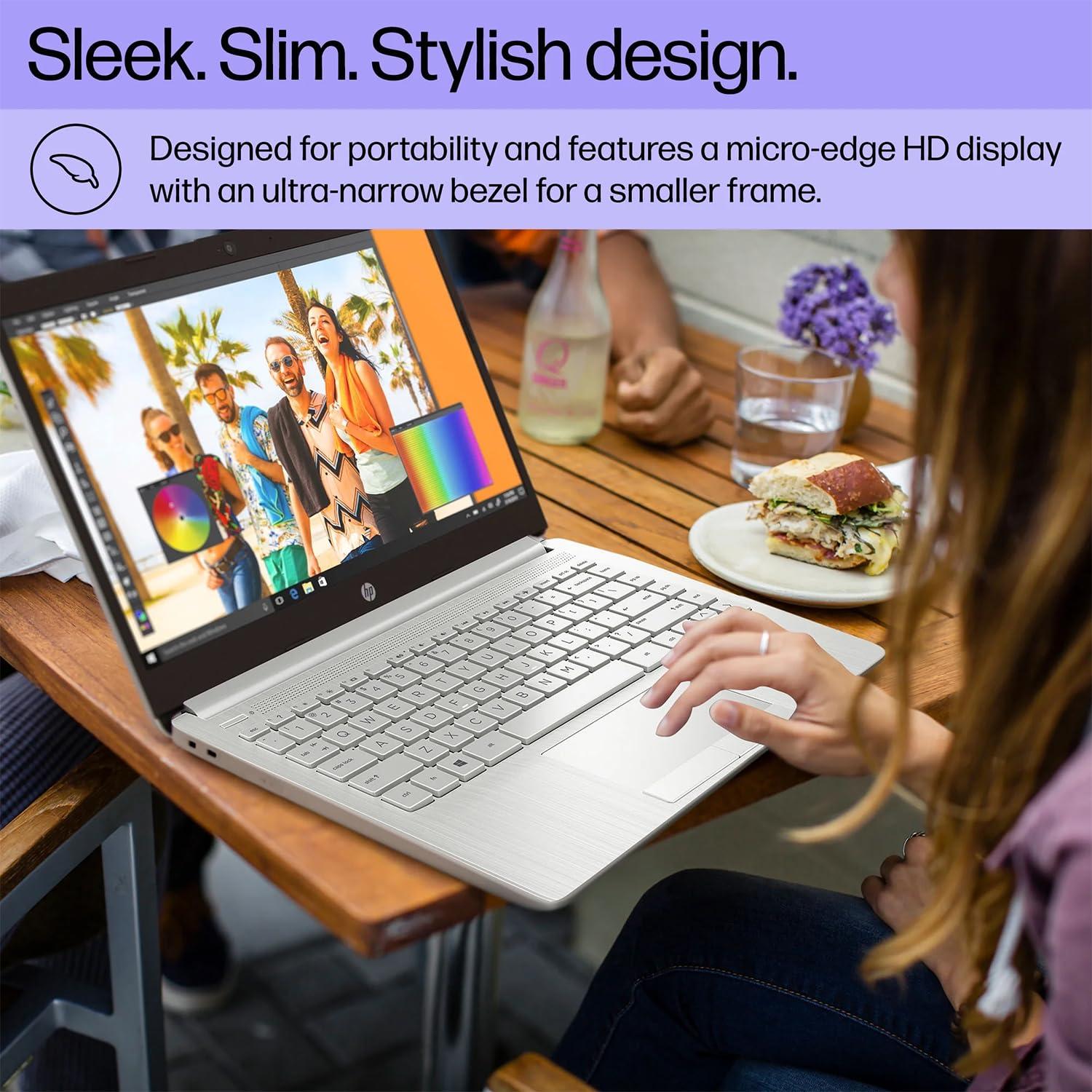 HP Portable Laptop, Student and Business, 14" HD Display, Intel Quad-Core N4120, 16GB DDR4 RAM, 64GB eMMC, 1 Year Office 365, Webcam, RJ-45, HDMI, Wi-Fi, Windows 11 Home, Silver - Image 4