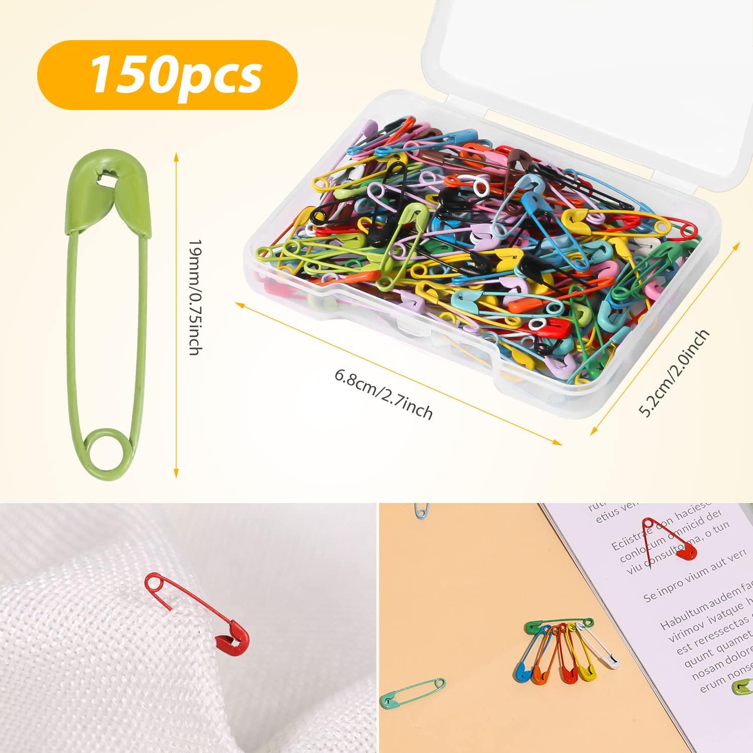 150pcs Safety Pins, 19mm Mini Safety Pins for Clothes Metal Safety Pin for Clothing Sewing Handicrafts Jewelry Making (Colorful) - Image 2