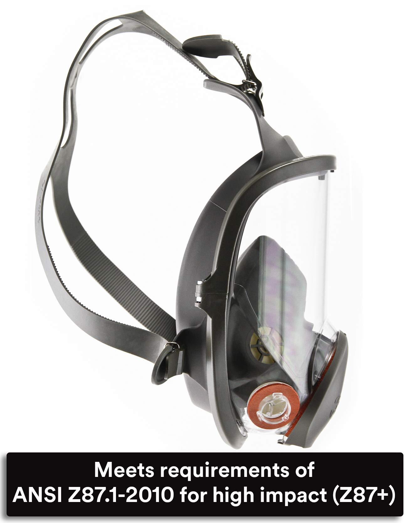 3M Full Facepiece Reusable Respirator 6800, NIOSH, Large Lens, ANSI High Impact Eye Protection, Silicone Face Seal, Four-Point Harness, Comfortable Fit, Painting, Dust, Chemicals, Medium - Image 10