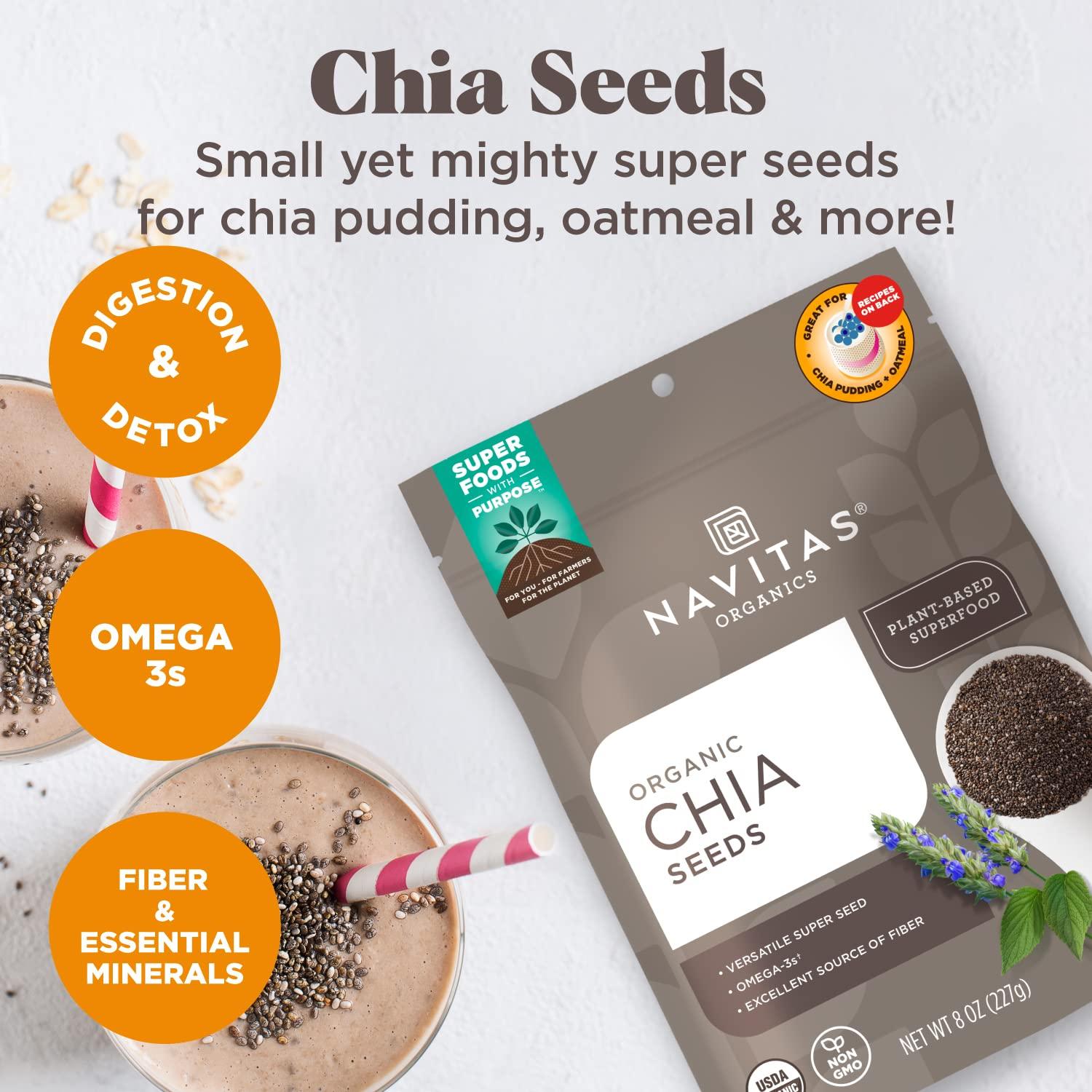 Navitas Organics Chia Seeds, 8 oz. Bag, 19 Servings - Organic, Non-GMO, Gluten-Free - Image 3