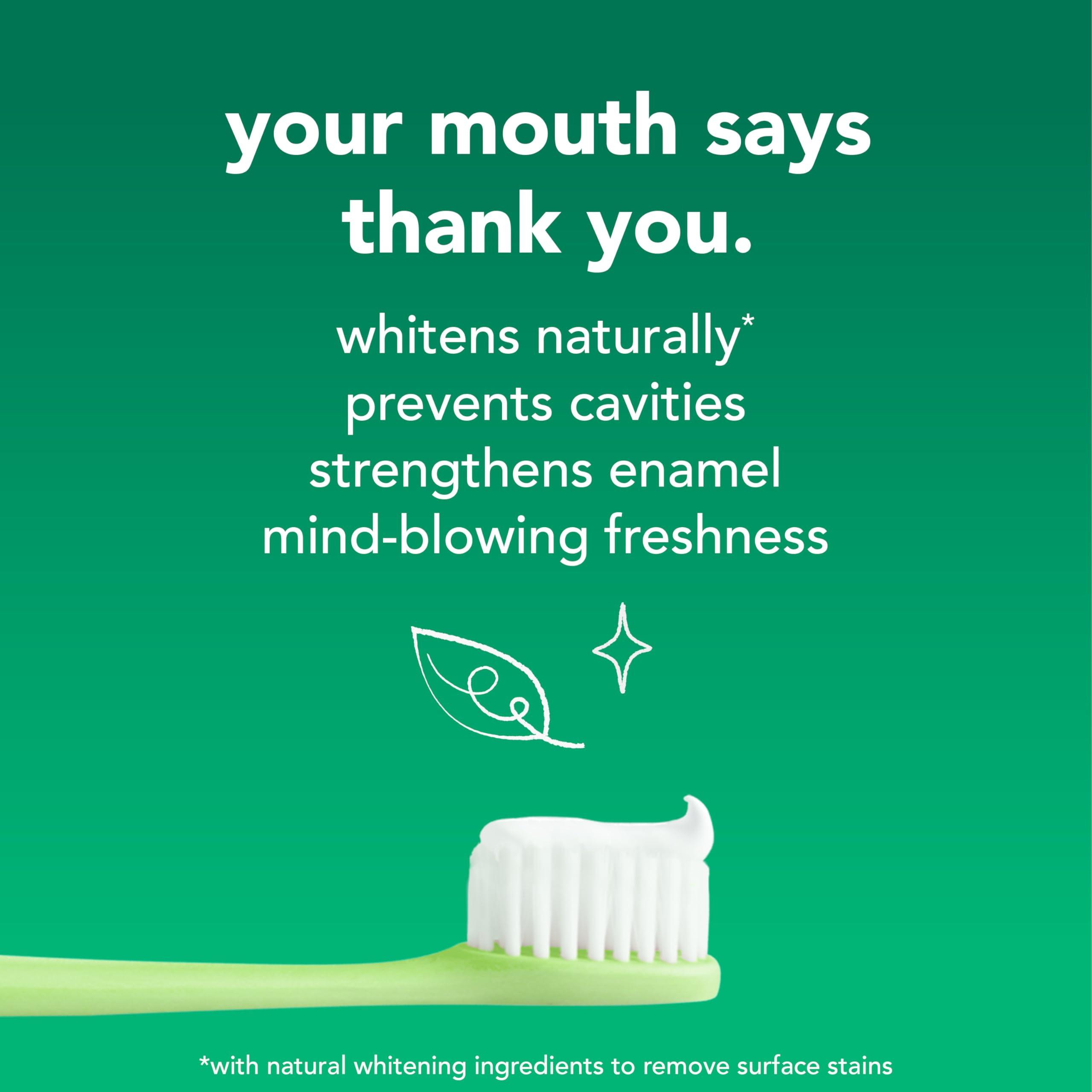Hello Naturally Whitening Fluoride Toothpaste, Natural Whitening Toothpaste with Coconut Oil and Tea Tree Oil, Tames Bad Breath, Helps Moisturize, and Fights Cavities, Mint, 3 Pack, 4.7 Oz Tubes - Image 5
