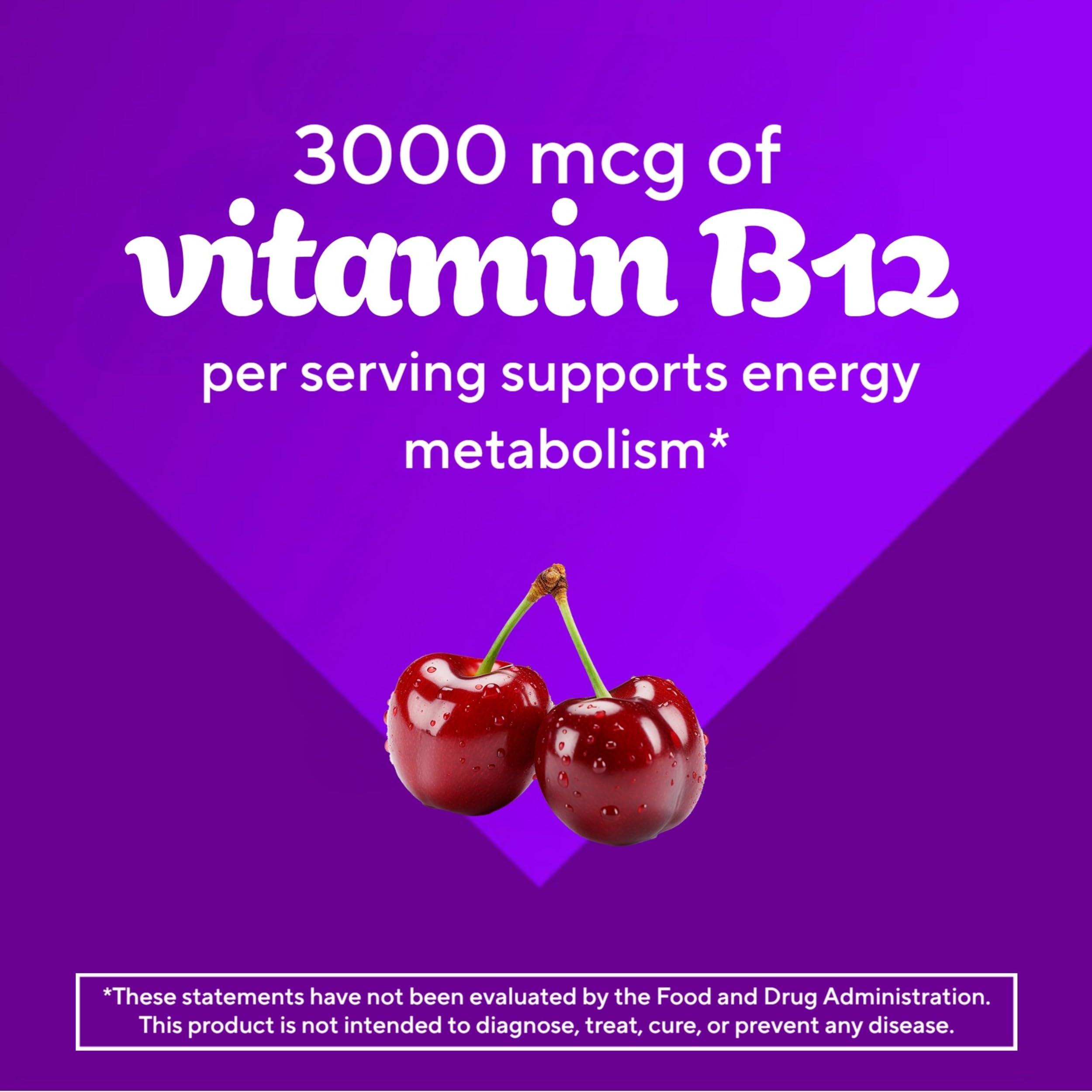 vitafusion Extra Strength Vitamin B12 Gummy Vitamins for Energy Metabolism Support and Nervous System Health Support, Cherry Flavored, America’s Number 1 Gummy Vitamin Brand, 45 Day Supply, 90 Count - Image 5