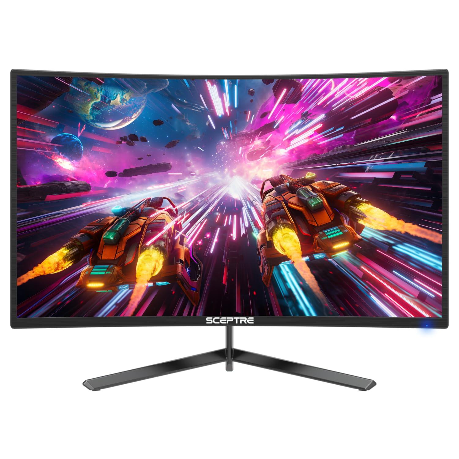 Sceptre 24-inch Curved Gaming Monitor 1080p up to 165Hz DisplayPort HDMI 99% sRGB, AMD FreeSync Build-in Speakers Machine Black (C248B-FWT168) - Image 7