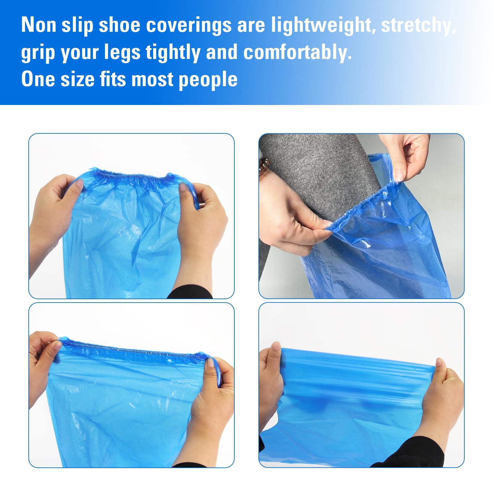 Disposable Thicker Boot and Shoe Covers 100 Pcs (50 Pairs), 19 inch Tall, Extra Large, Waterproof Anti-Slip Overshoe, Outdoor Indoors Cover Rainy Day Use (Blue) - Image 3