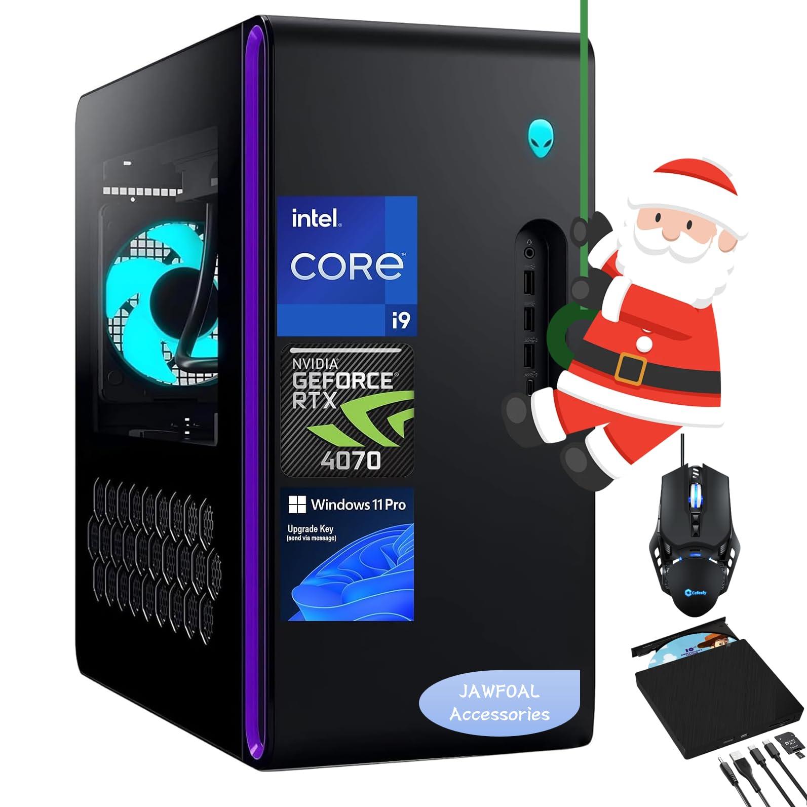 Alienware Aurora R16 Gaming Desktop - 24-core i9-13900F, NVIDIA GeForce RTX 4070, 64GB DDR5 RAM, 4TB SSD, 1TB HDD, Windows 11 Pro, Bundle JAWFOAL Accessories