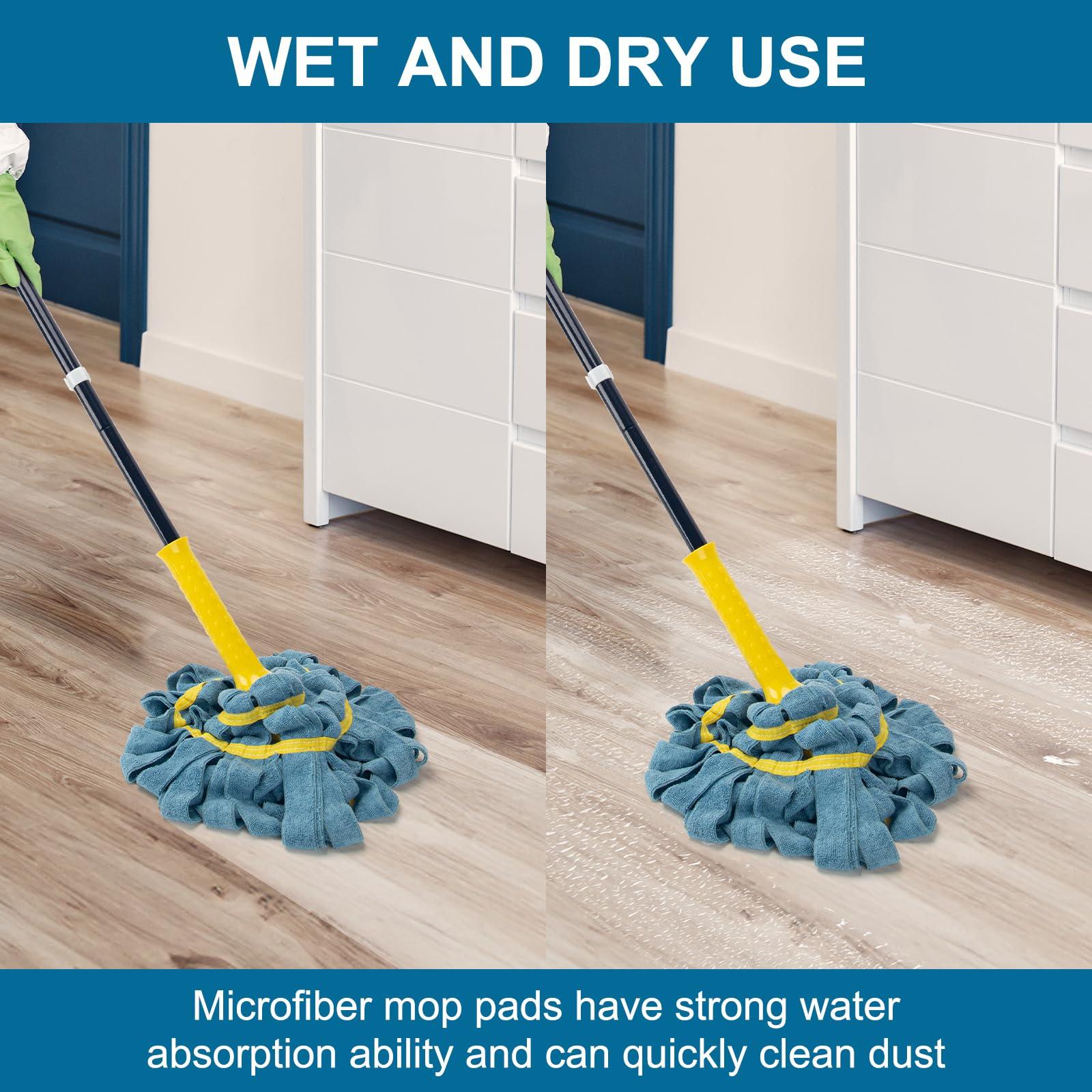 KeFanta Self-Wringing Twist Mop, Microfiber Cloth Wet Mops for Floor Cleaning, 57" Long Handle Floor Mop with Top Scouring Pad for Kitchen Hardwood Restaurant Bathroom Garages Warehouses Office - Image 5