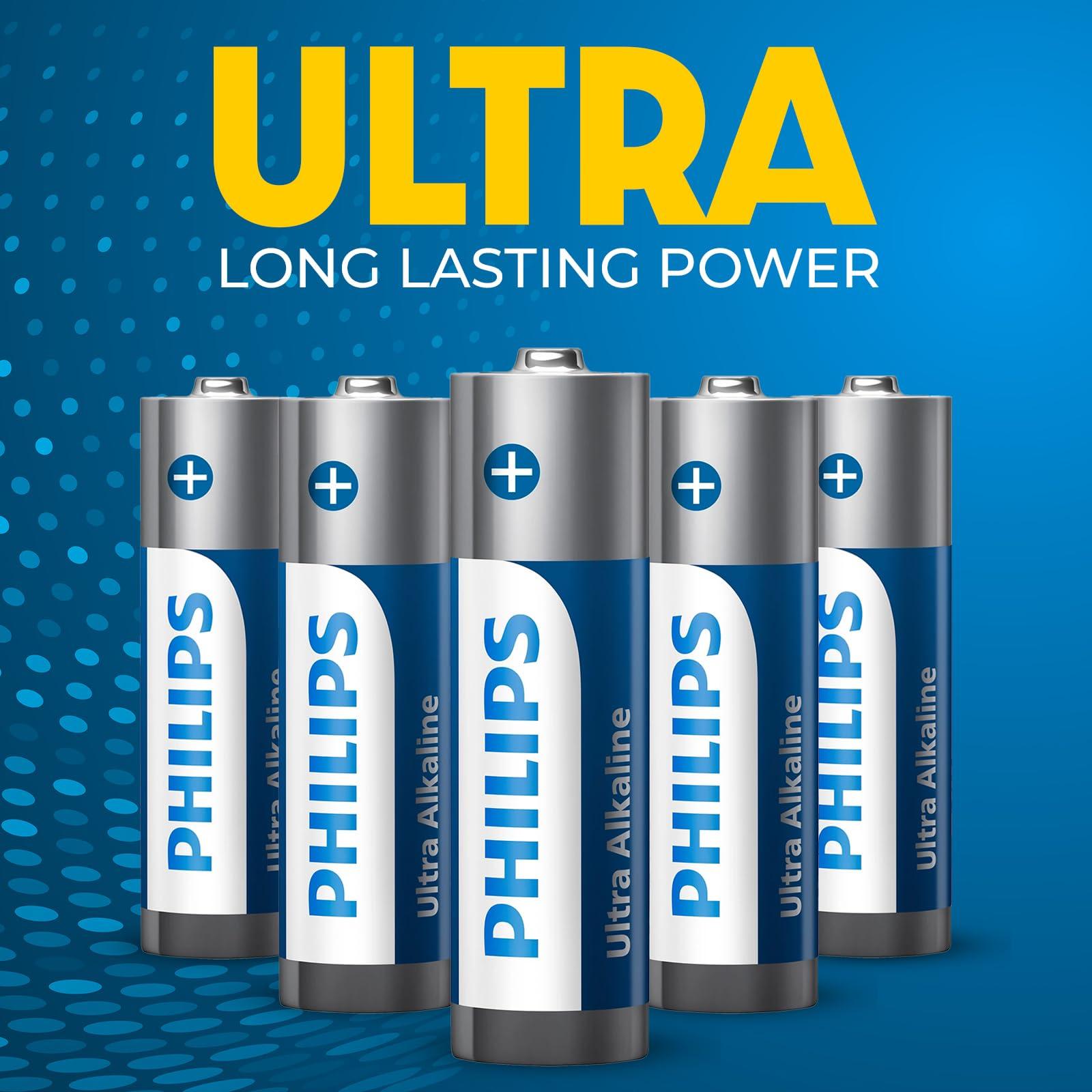 PHILIPS AA Batteries 12 Pack 1.5v Ultra Alkaline Double A Batteries, 10-Year Shelf Life, Ideal for Blink Outdoor Battery, Alarm System, Doorbell, Smoke Detector Batteries. [Non-Rechargeable] - Image 4