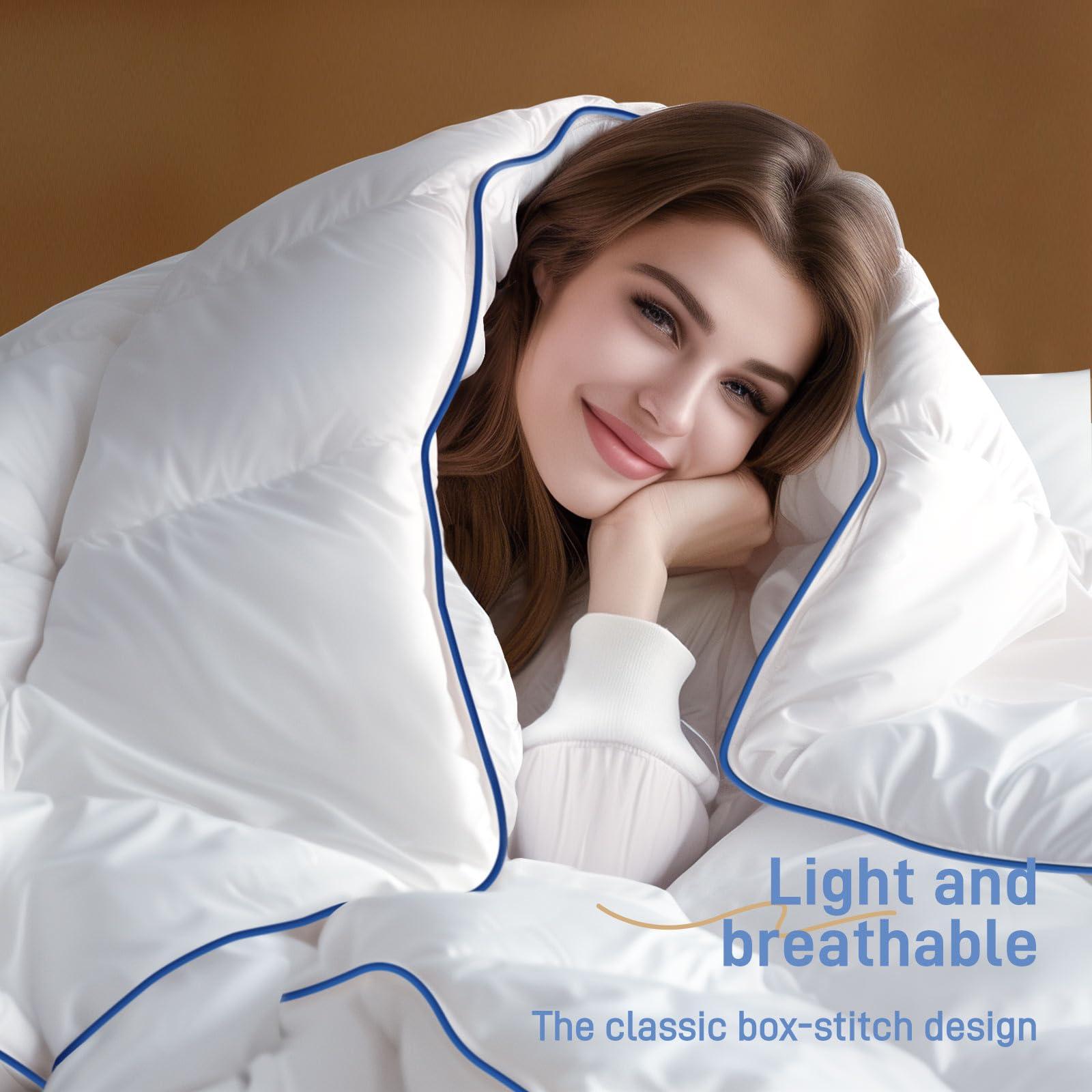 Ankwos White Down Alternative Comforter Soft, Fluffy, and Cozy All Season Bedding, Machine Washable, Hypoallergenic Duvet Insert Oeko-TEX Certified (Queen, 90 x 90 inches) - Image 3