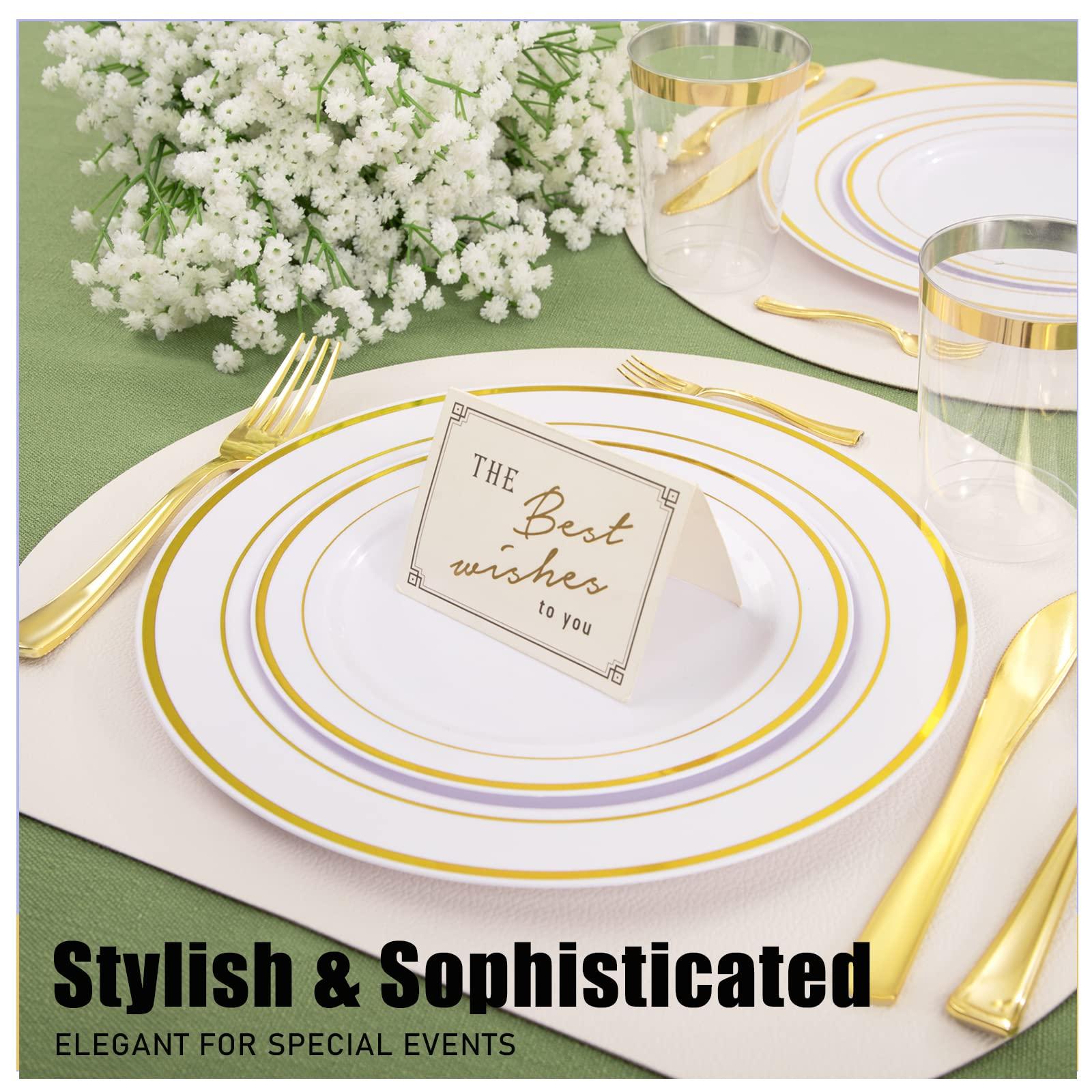 WDF300 Pieces Gold Plastic Silverware - Heavy Duty Disposable Gold Cutlery Set Plastic Gold Silverware Set Plastic Includes 100 Forks, 100 Spoons, 100 Knives for Party - Image 7