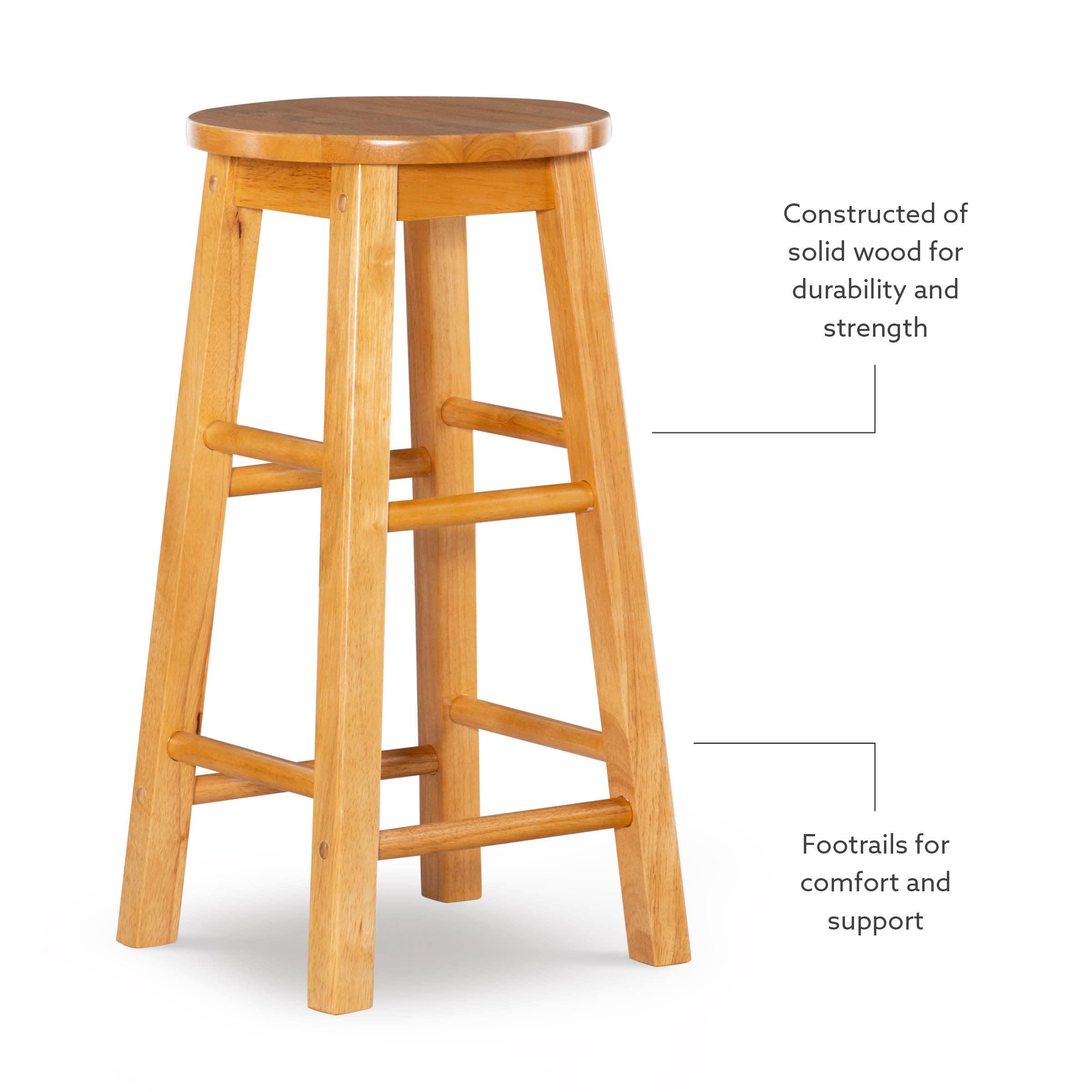 Linon Natural Barstool with Round Seat, 24-Inch - Image 11