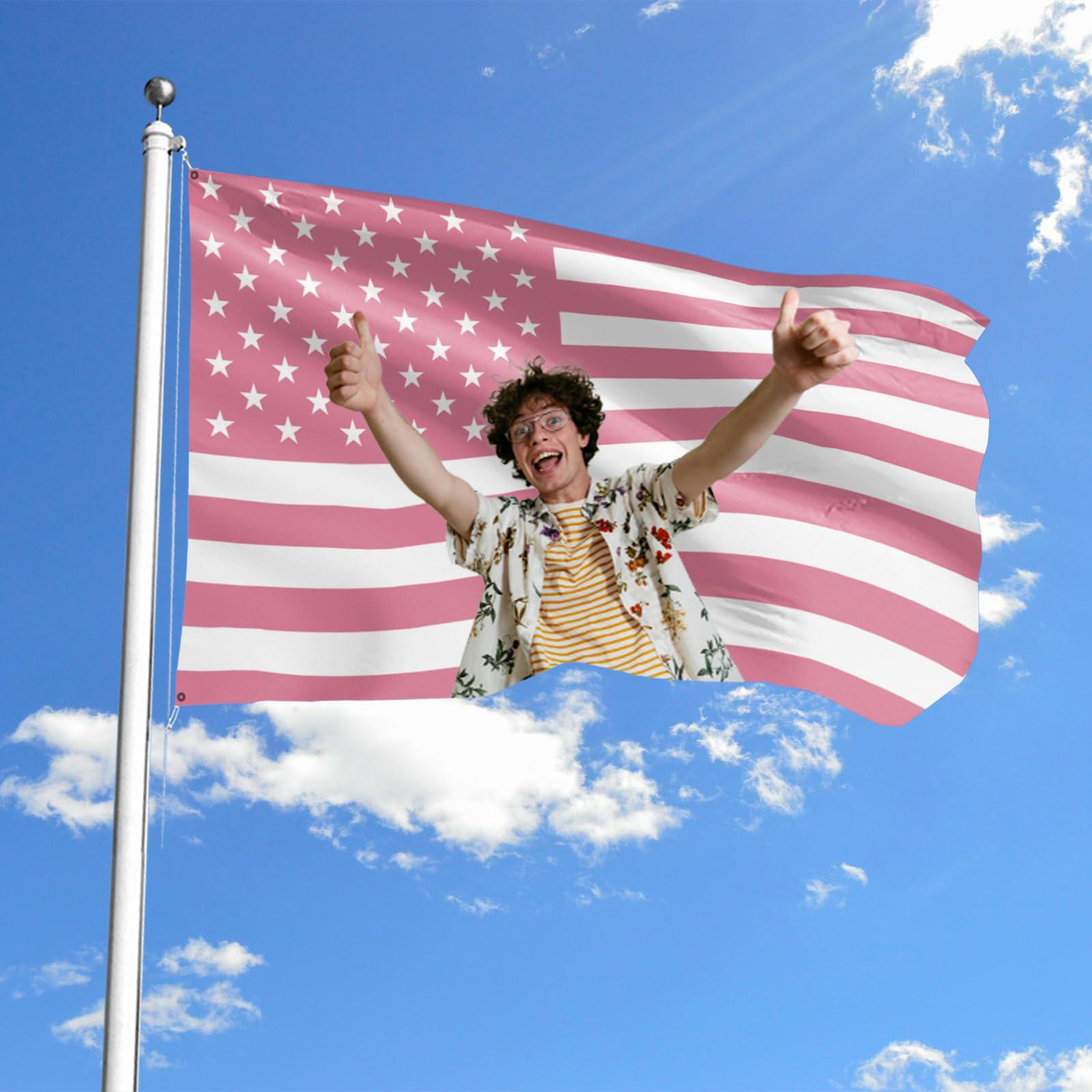 TOPCARPENTER Custom Flags Personalized Pink America Flag - 3X5 Ft Flag Design Your Image Funny Poster for Decor Living Rooms Bedrooms - Image 7
