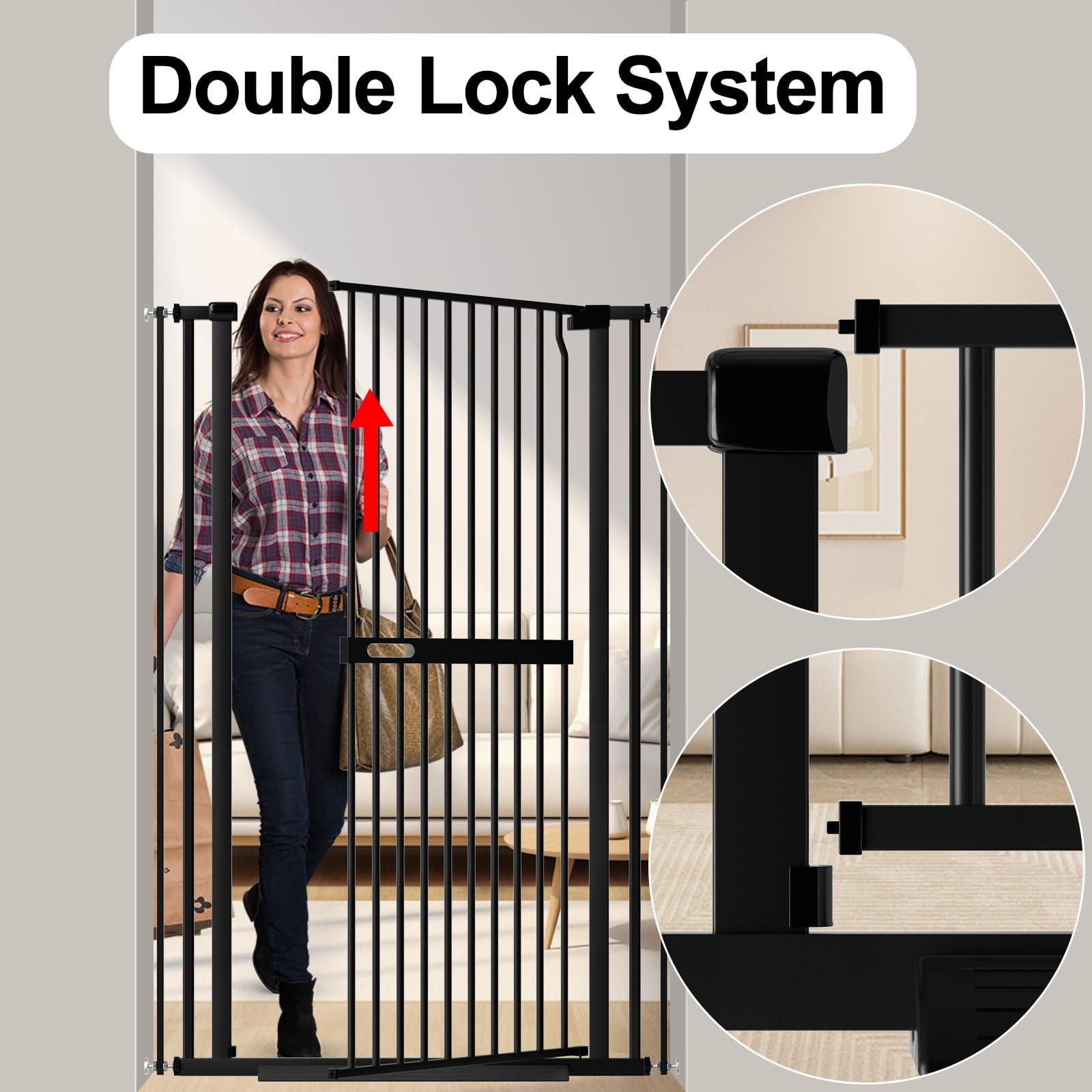 Foreng 61.02" Extra Tall Gate Wide Pressure Mounted Metal Cat Gates for Doorways - Image 5