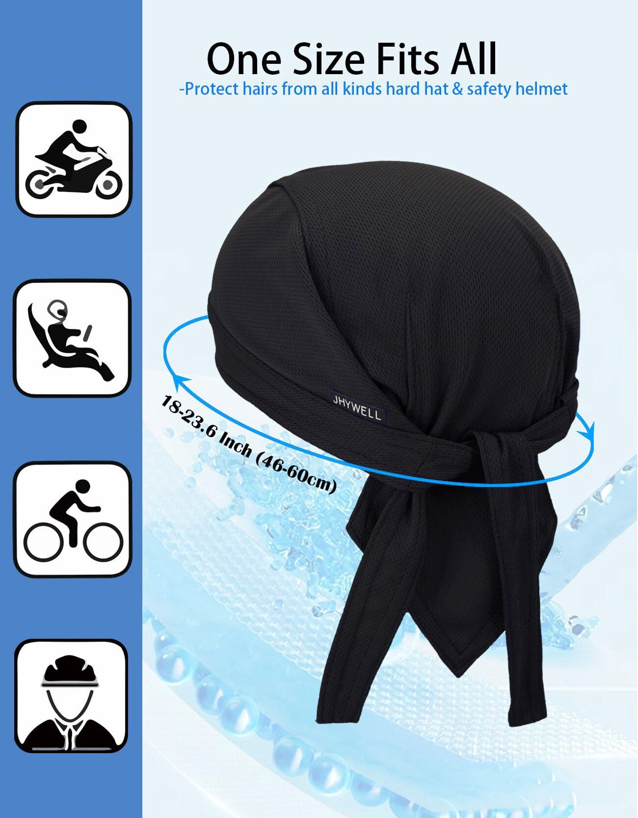 Sweat Wicking Doo Rag Cooling Dew Rag Helmet Liner Large Motorcycle Do Rags Head Wrap Bandana Skull Caps for Men and Women - Image 3