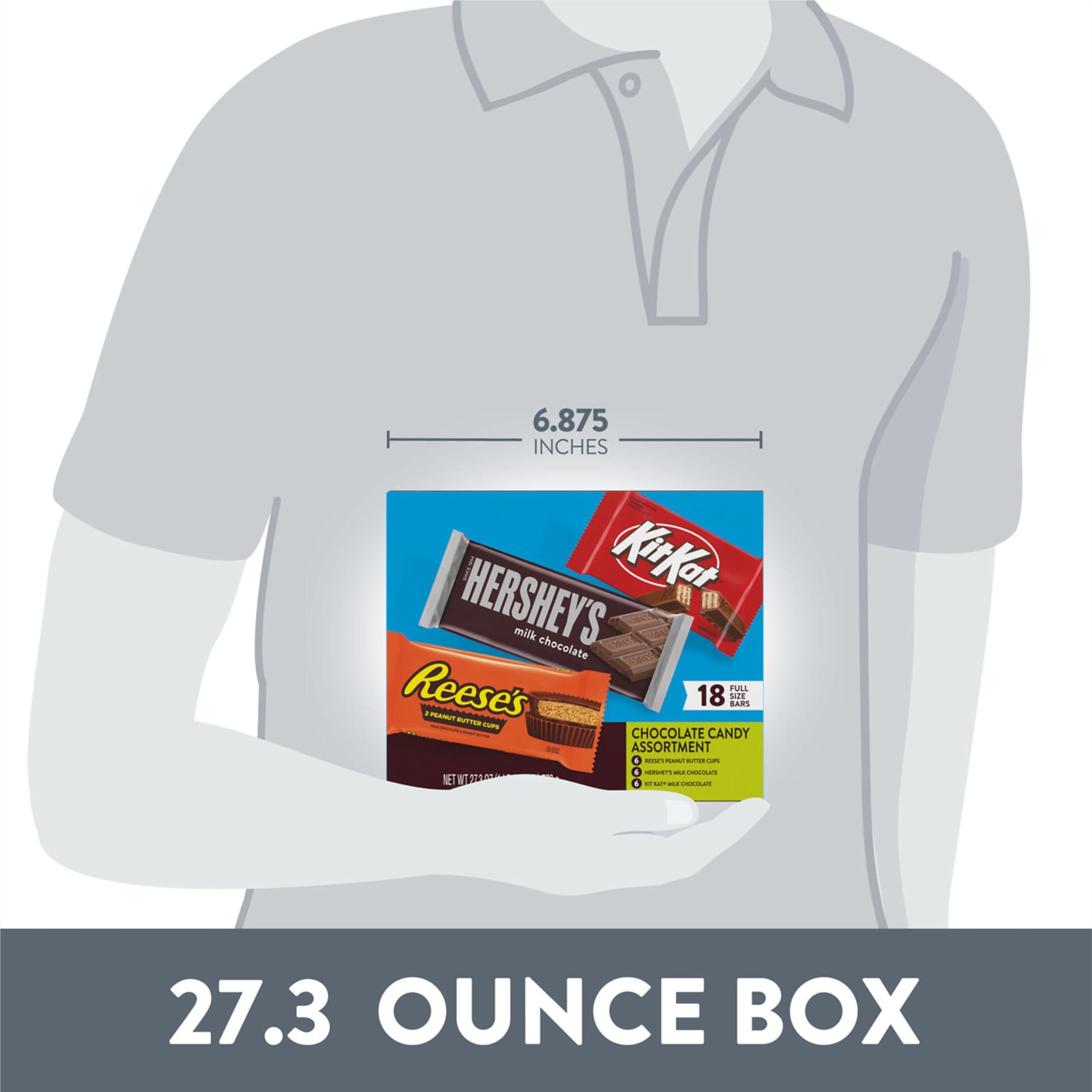 HERSHEY'S, KIT KAT and REESE'S Assorted Milk Chocolate Candy Variety Box, 27.3 oz (18 Count) - Image 3