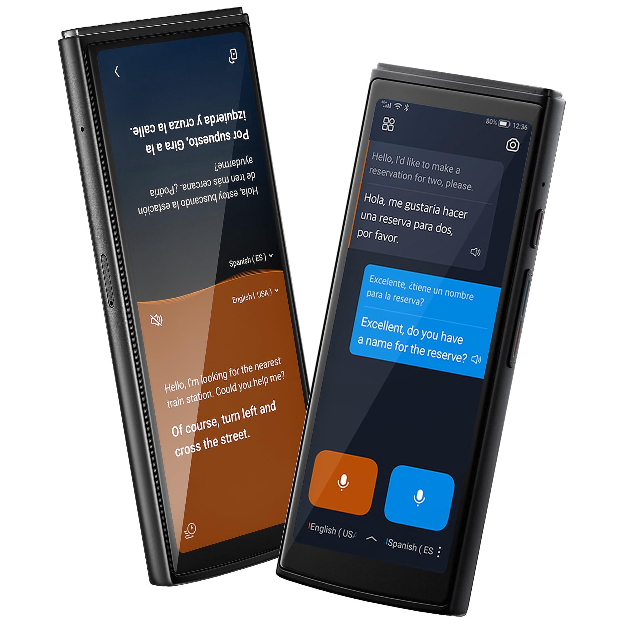 iFLYTEK Language Translator Device, Face-to-Face Bidirection Simultaneous Translation, 60 Languages and 18 Offline Packs, 2-Year Global Data, Instant Voice Translator for Travel, Learning, Business