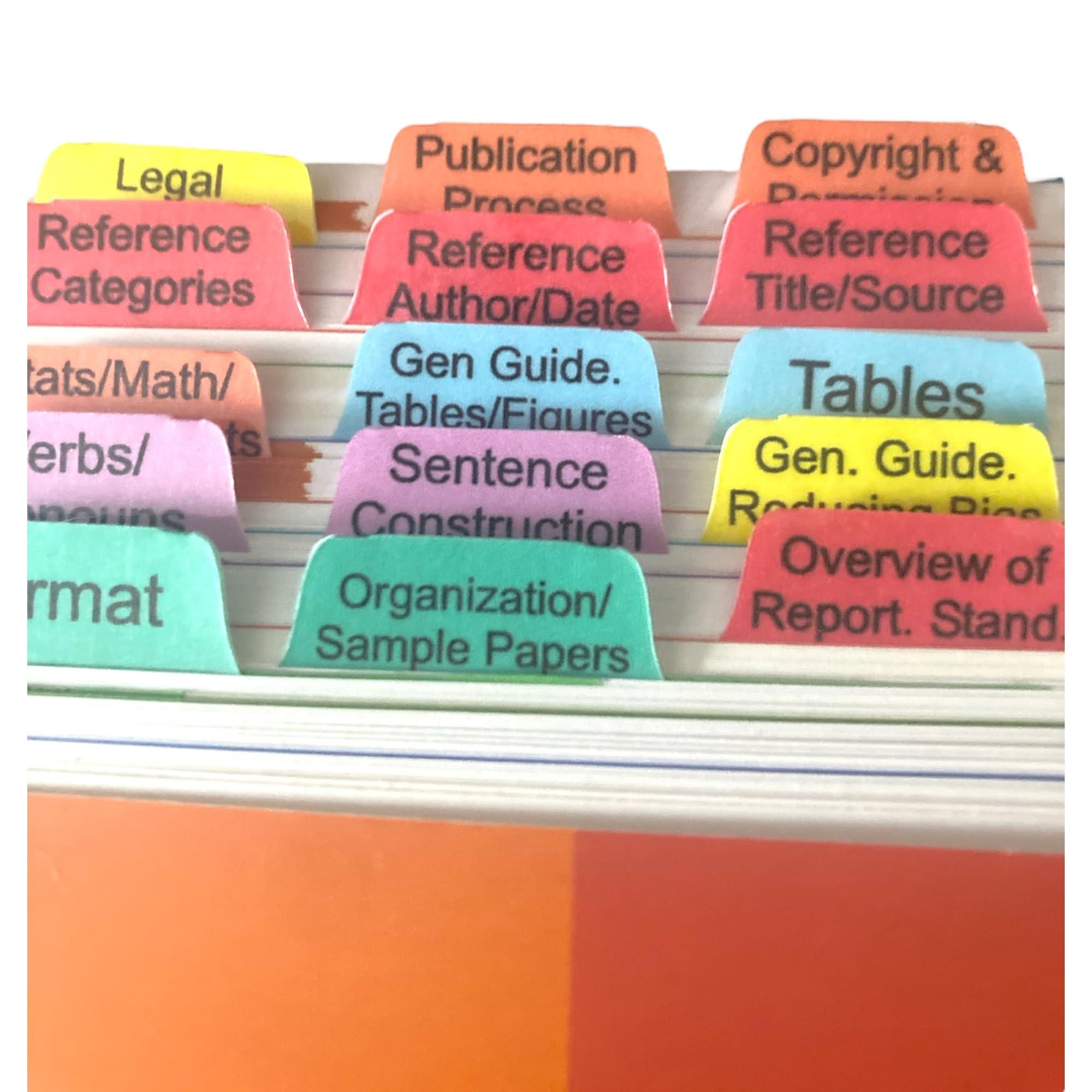 Book Tabs for The APA Manual 7th Edition 2025: Color Coded Tabs for The American Psychological Association Publication Style Manual (Book not Included) - Image 8