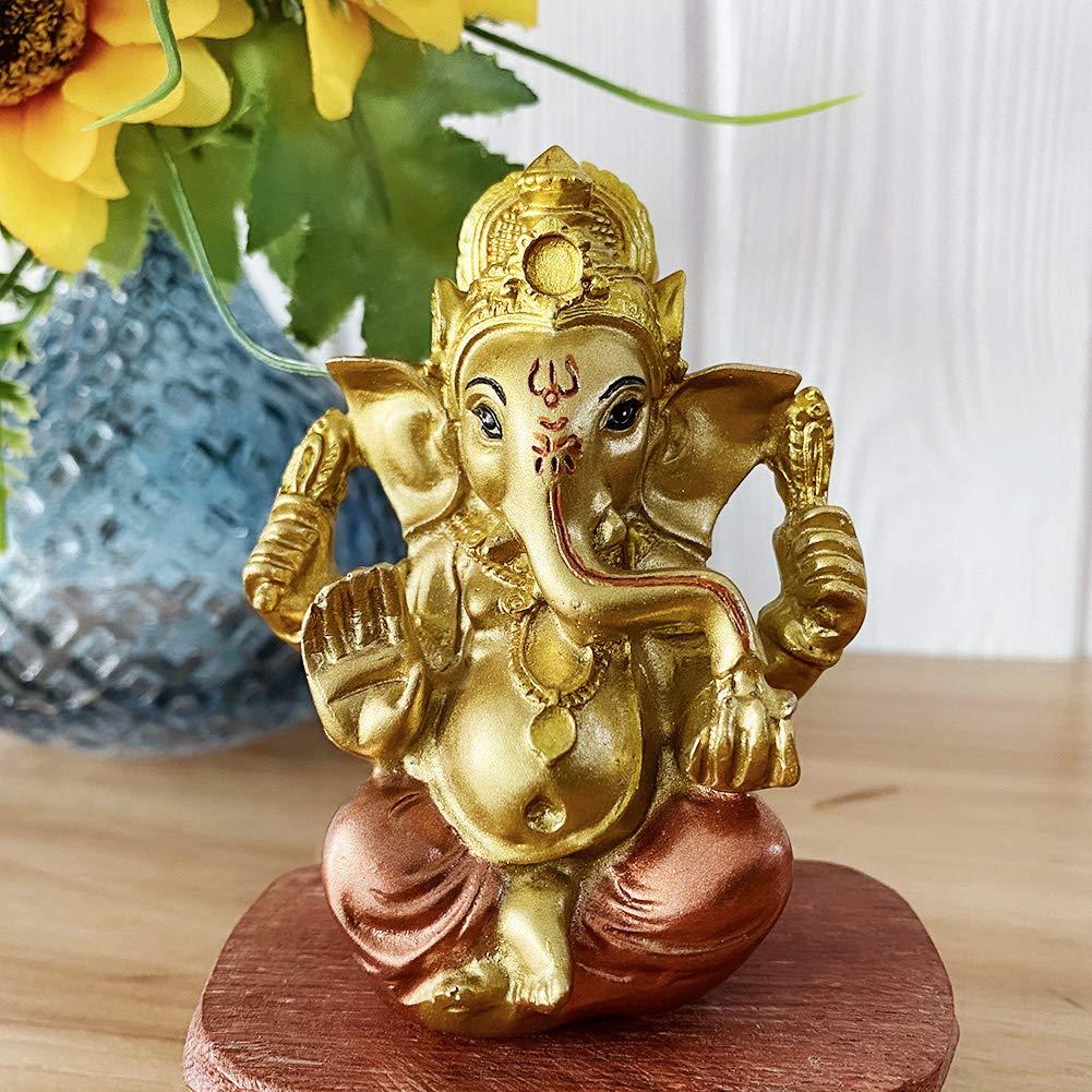 Hindu Ganesh for Car Dashboard - Indian Mini Ganesha Statue Decor India Home Office Temple Mandir Pooja Items Diwali Gift Murti Ganpati Idol Yoga Zen Meditation Room Altar Shrine Kit - Image 2