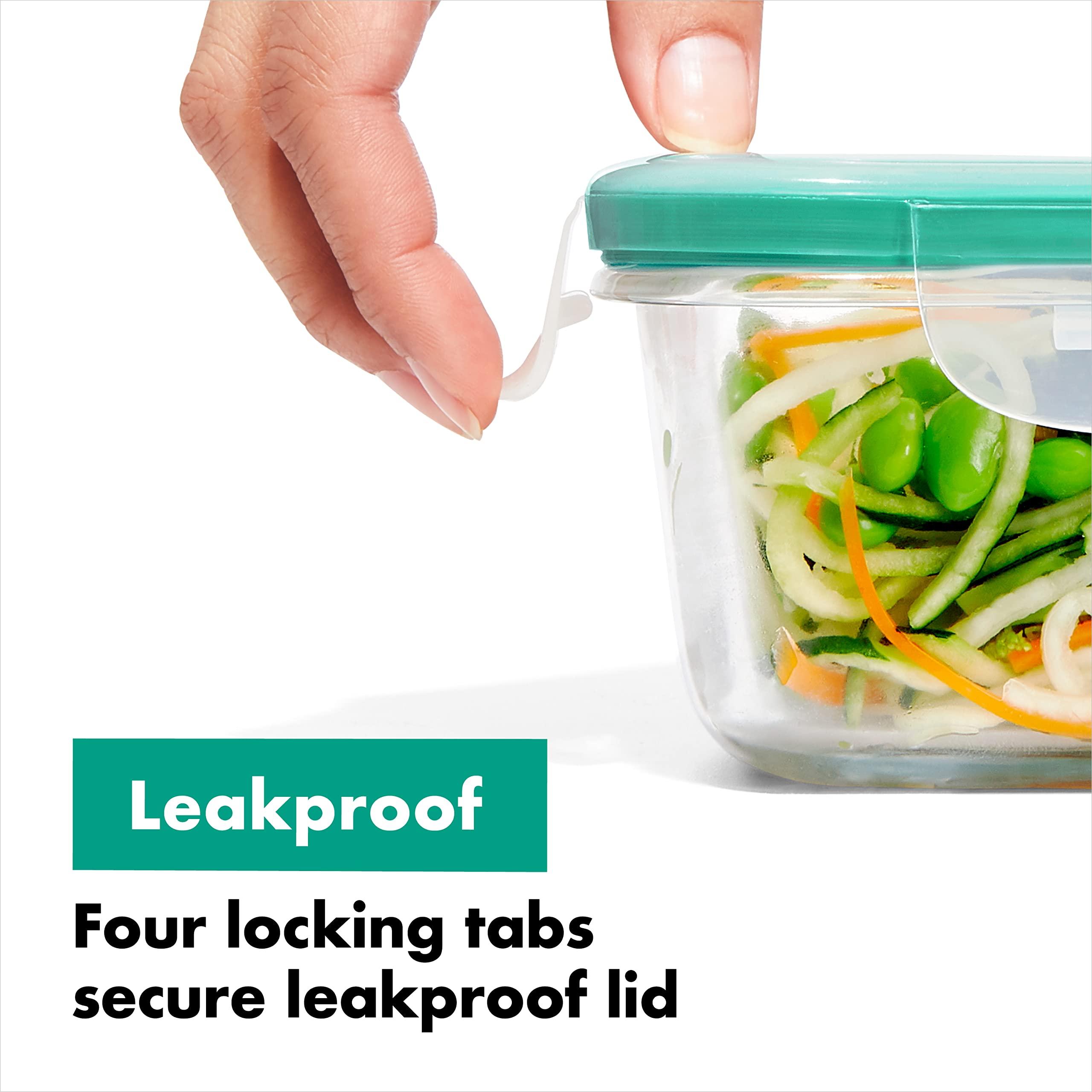 OXO Good Grips 4 Cup Smart Seal Leakproof Glass Round Airtight Food Storage Container - Image 3
