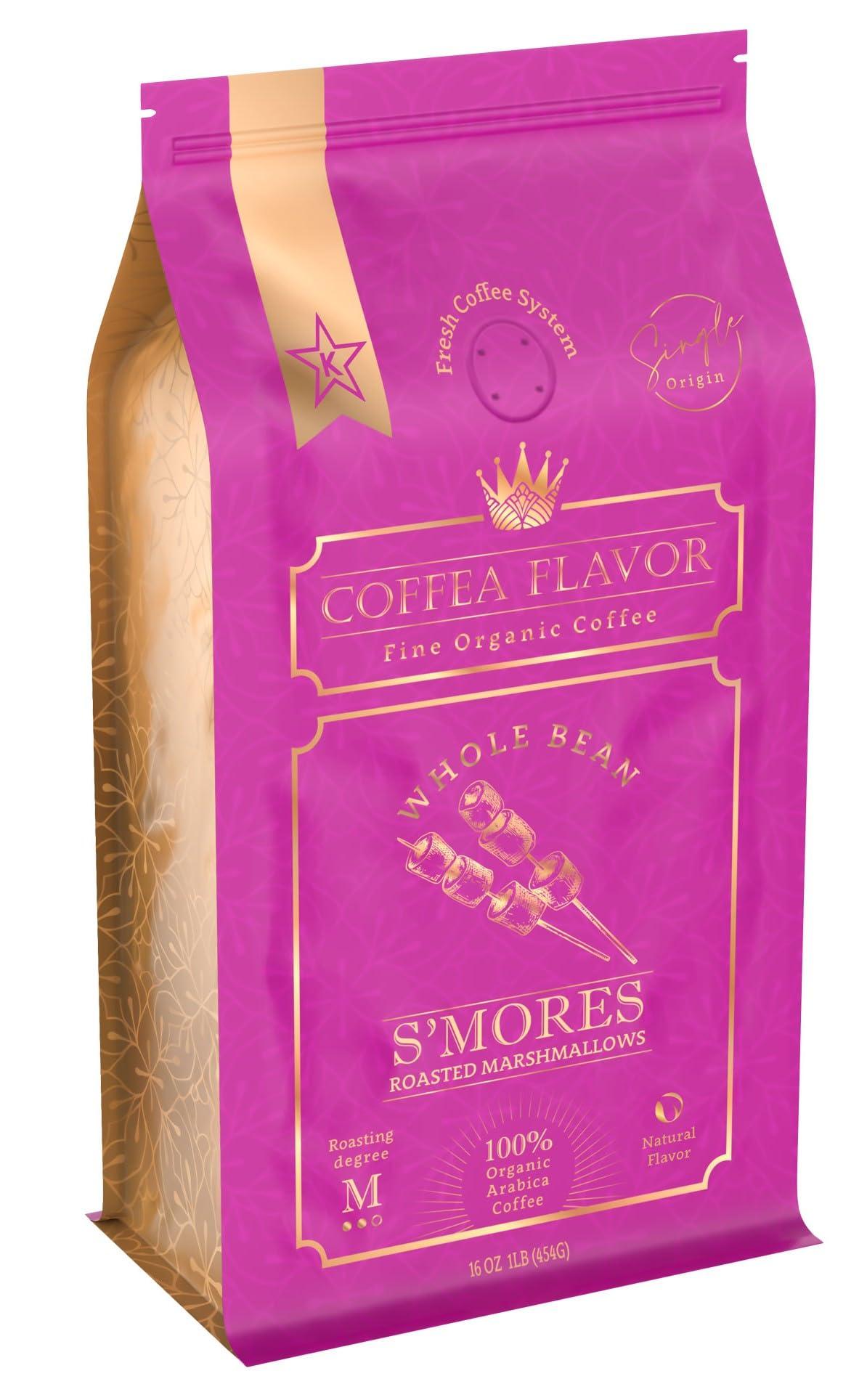 S'mores Flavored Whole Bean Coffee – 100% Arabica, Single Origin, Medium Roast, Naturally Sweetened, Rich and Creamy Flavor – Perfect for Cold Brew – by Coffea Flavor - Image 2
