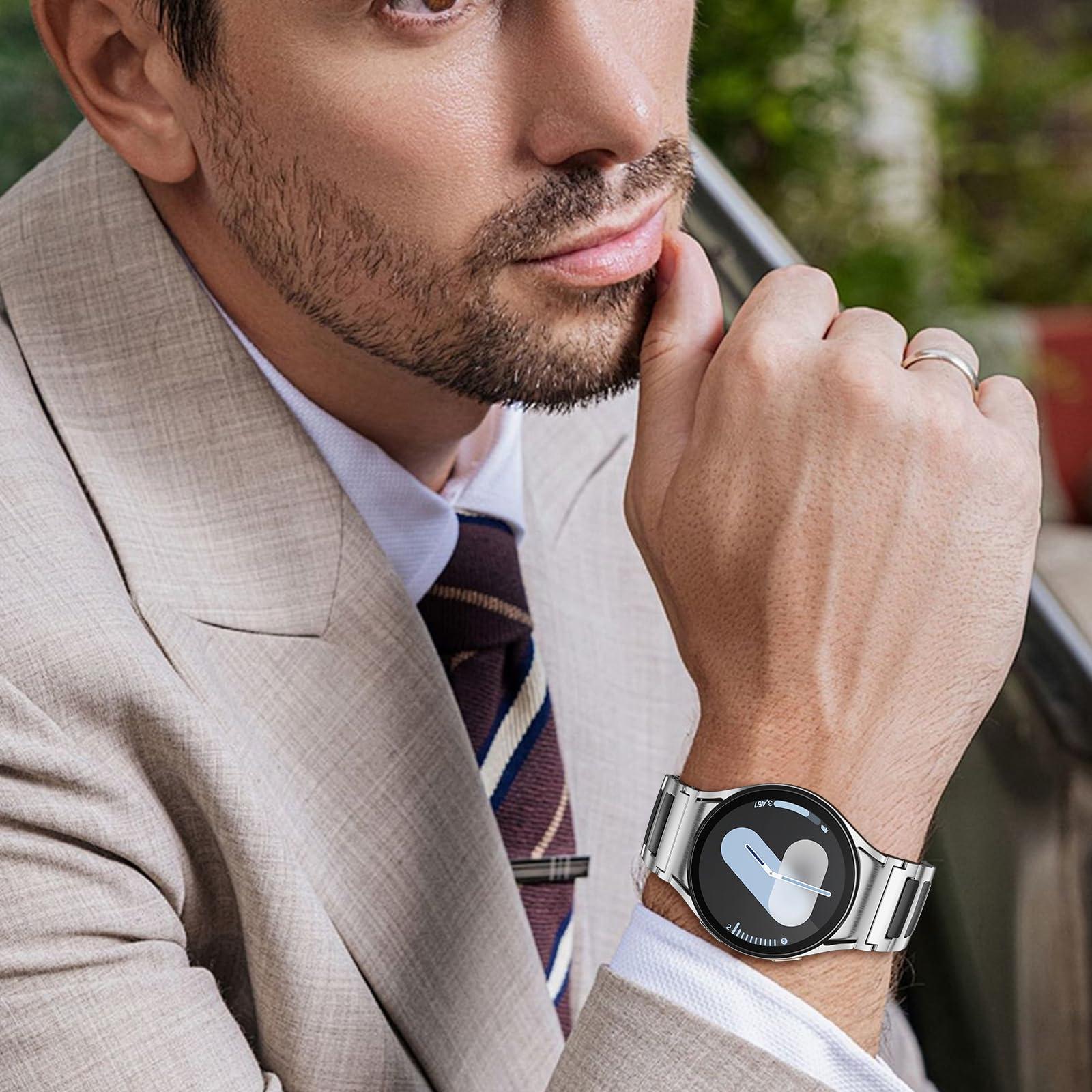 No Gap Stainless Steel Bands Compatible with Samsung Galaxy Watch Band 7/6/5/4/FE 44mm 40mm,Watch 6 Classic Band 47mm 43mm,Watch 5 Pro 45mm,Watch 4 Classic 46mm 42mm, 20mm Metal Strap for Men Women - Image 7