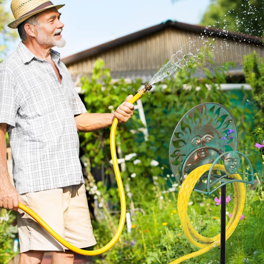 dreamskip Garden Hose Holder Freestanding, Outdoor Water Hose Holder Heavy Duty, Hose Reel Stand, Outside Metal Hose Rack Hanger Storage - Image 4