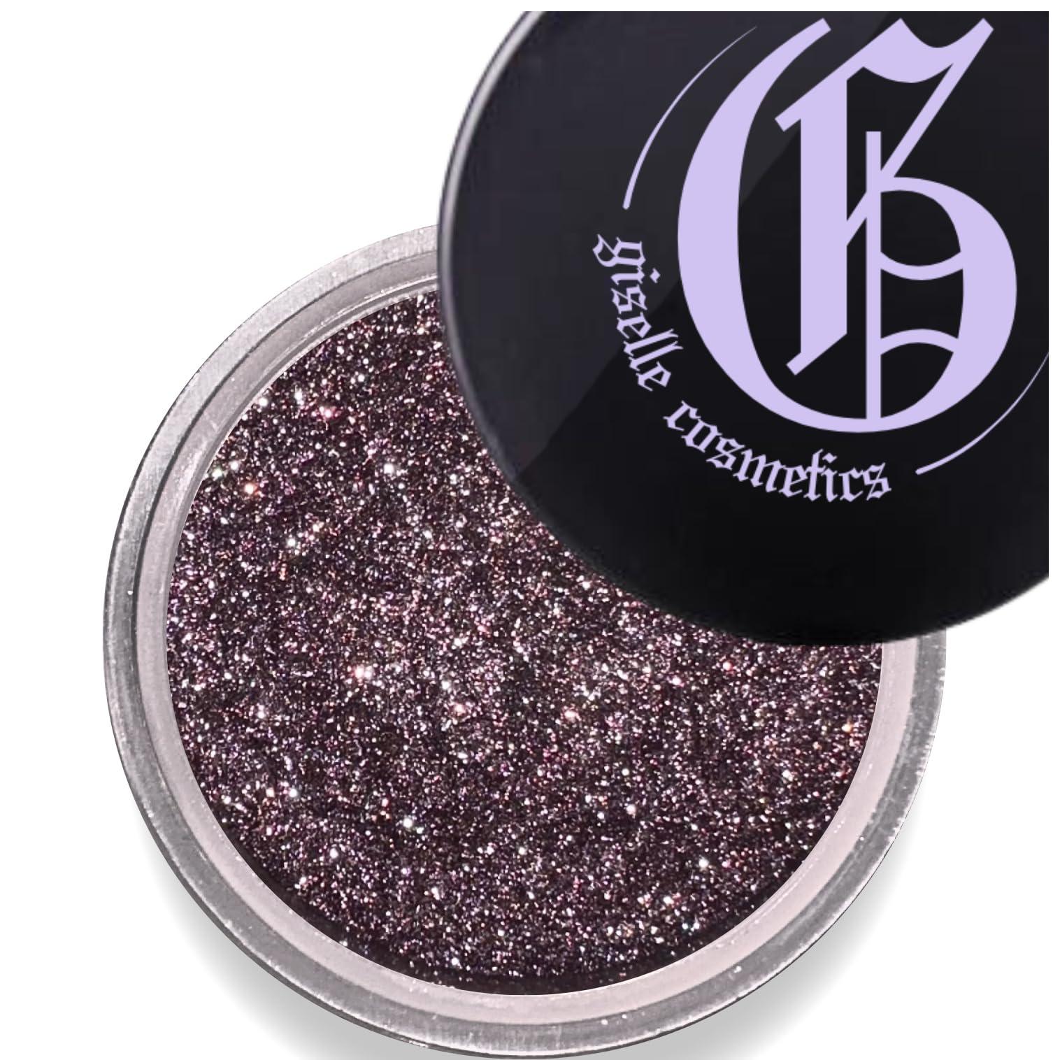 Giselle Cosmetics Black Cherry Loose Mineral Eyeshadow Palette - Versatile Make Up Kit with Highlighter Makeup, Glitter, Shimmer, and Colorful Shades