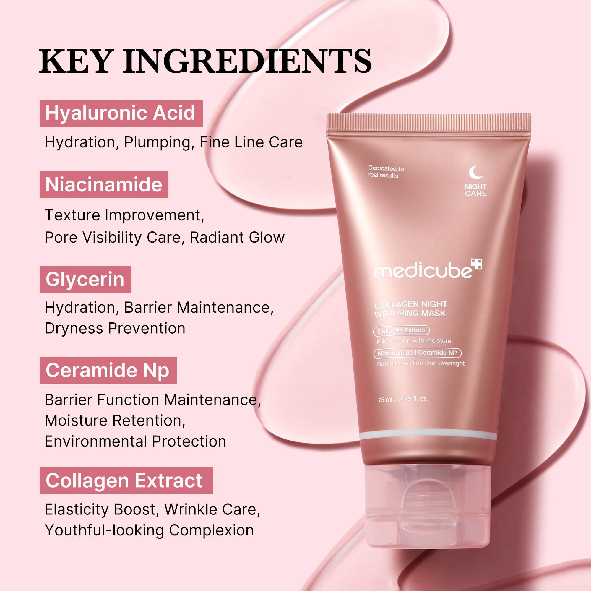 medicube Collagen Overnight Wrapping Peel Off Facial Mask Pack - Elasticity & Hydration Care, Reduces Sagging & Dullness - Hydrolyzed Collagen For Glowing Skin - Korean Skin Care, 2.53 fl.oz - Image 4
