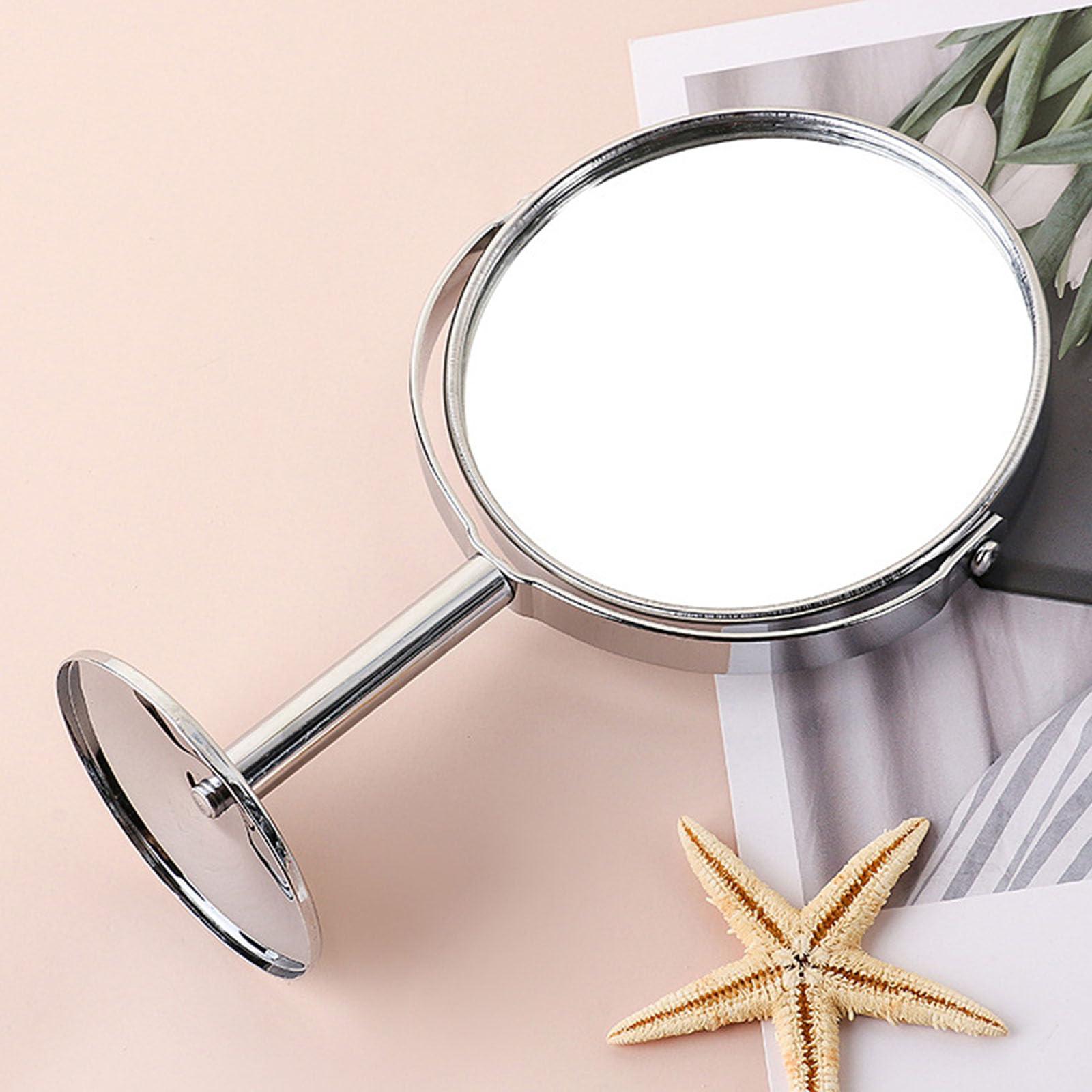 ZHU YU CHUN Portable Double-Sided 1x 2X Magnifying Mirror, Silver, 5.7"L x 3.4"W, Tabletop Mount, Modern Style, Perfect for Makeup, Dressing, Home Decor - Image 6