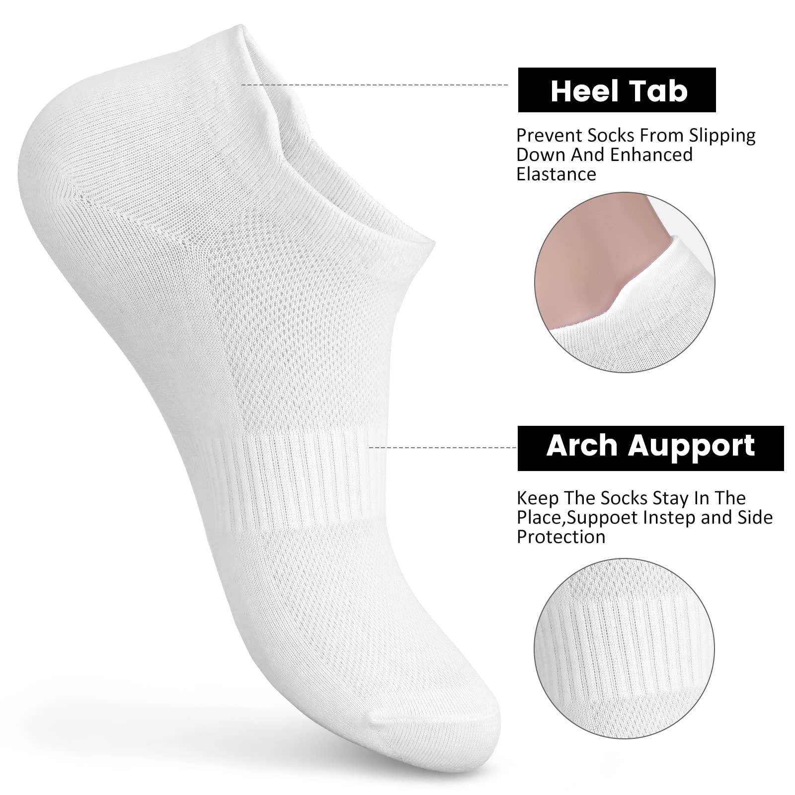 Women's Ankle Cotton Socks - Low Cut Athletic Running Soft Thin No Show White Socks With Tab 6 Pairs - Image 3