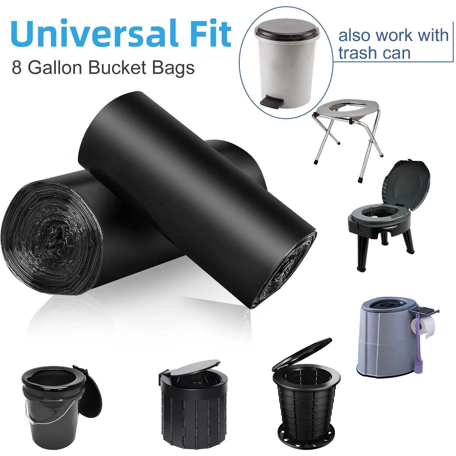 100 Portable Toilet Bags, Drawstring Biodegradable Camping Potty Bags 8 Gallon Waste Bags for 5-8 Gallon Bucket Toilet Adults Outdoor Camping Car - Image 5