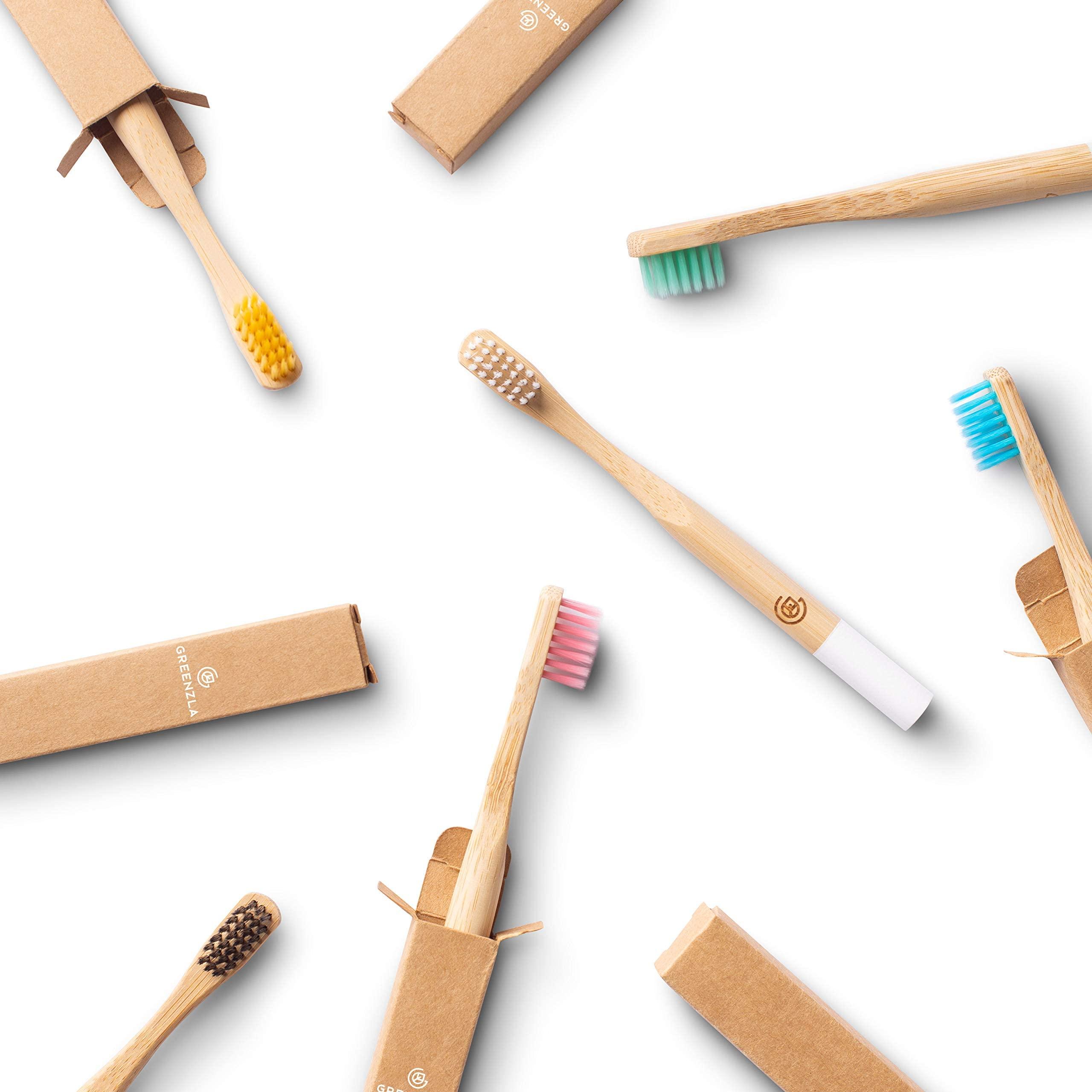 Greenzla Kids Bamboo Toothbrushes (6 Pack) | BPA Free Soft Bristles Toothbrushes | Eco-Friendly, Natural Bamboo Toothbrush Set | Biodegradable & Compostable Charcoal Wooden Toothbrushes - Image 8